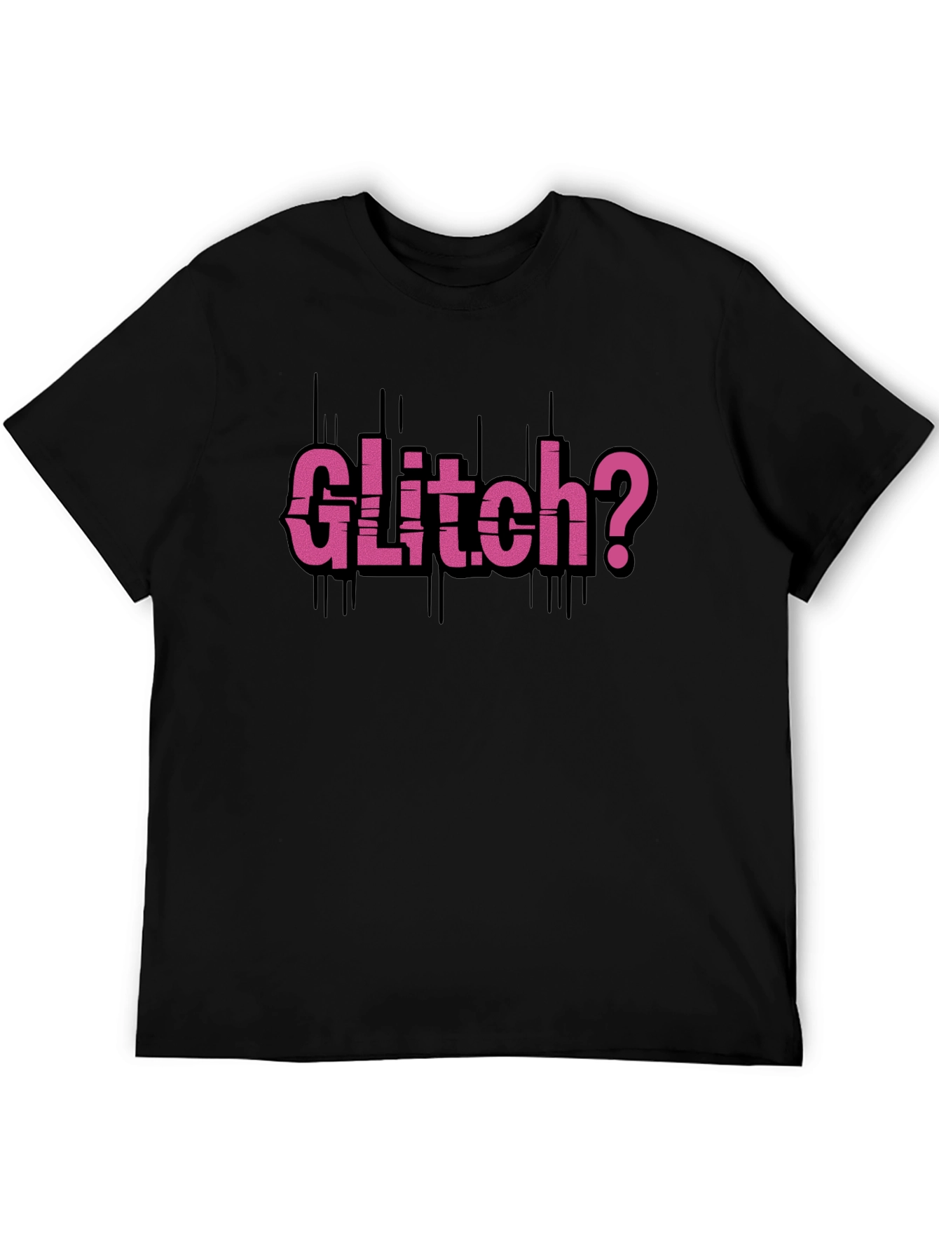 Glitch? Graphic Tee - Trendy Black T-Shirt