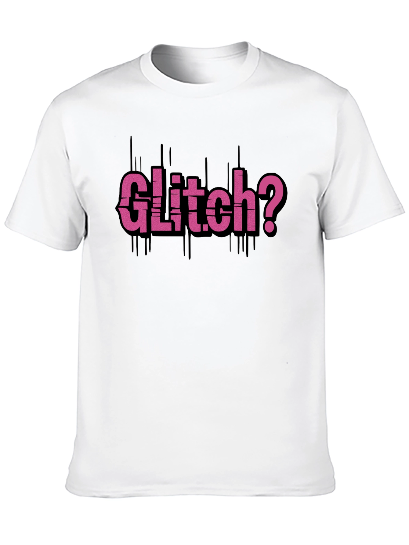 Glitch? Graphic Tee - Trendy Black T-Shirt