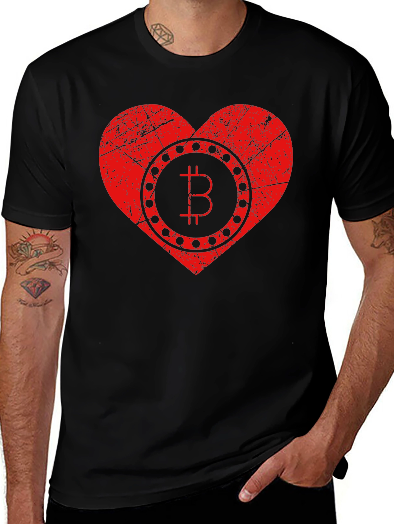 Bitcoin Heart Graphic T-Shirt