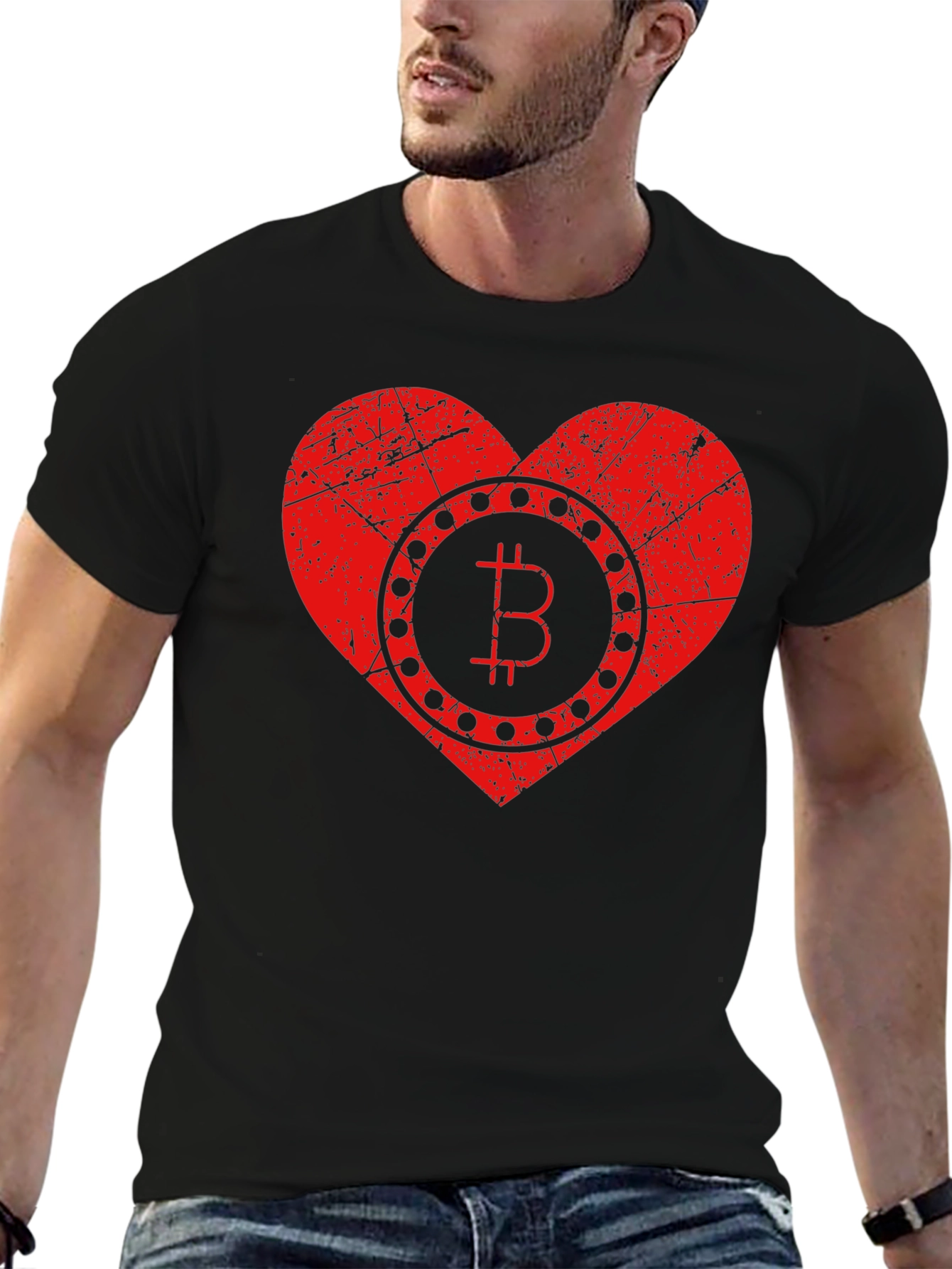 Bitcoin Heart Graphic T-Shirt