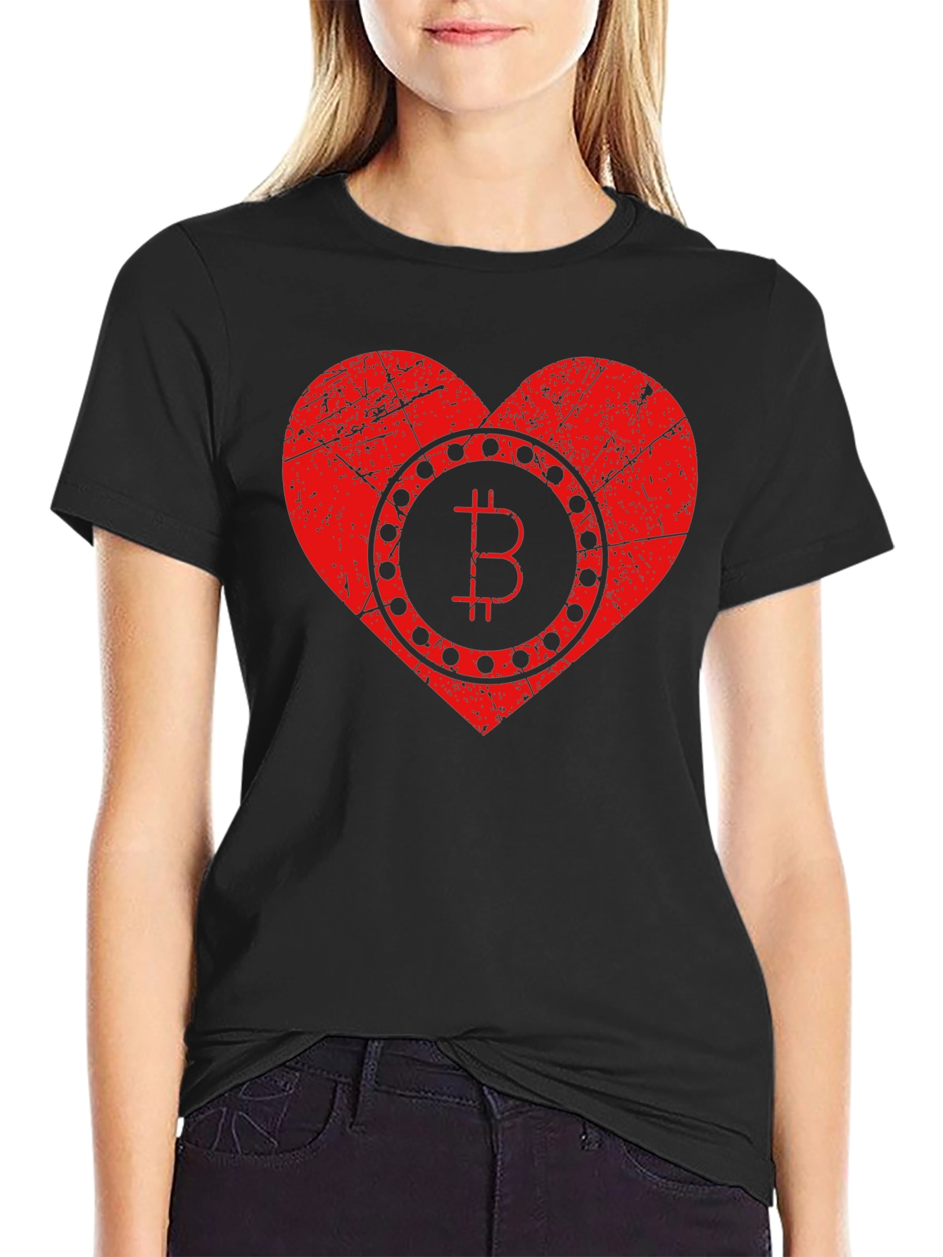 Bitcoin Heart Graphic T-Shirt
