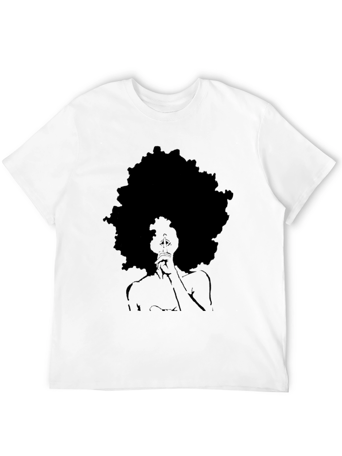 Afro Silhouette Graphic Tee - Black Cotton T-Shirt