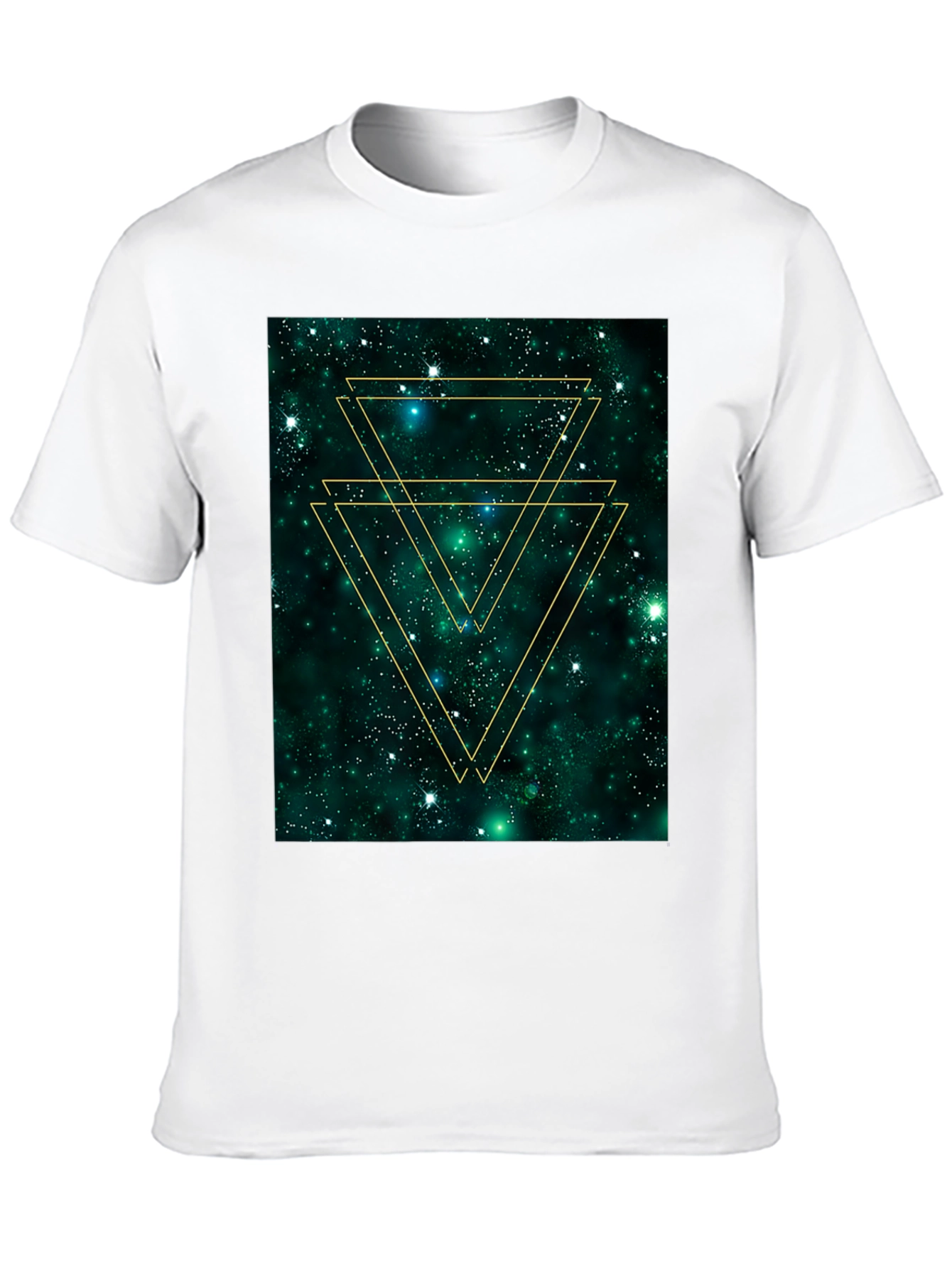 Geometric Galaxy Tee - Trendy Graphic Print Shirt