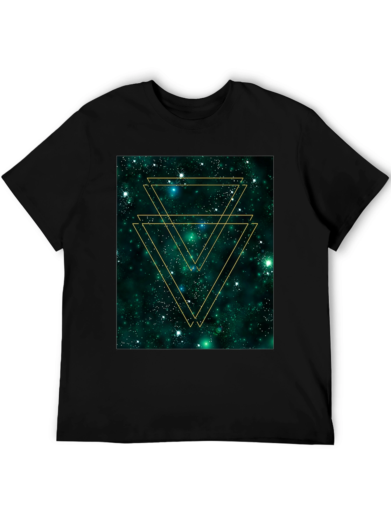 Geometric Galaxy Tee - Trendy Graphic Print Shirt