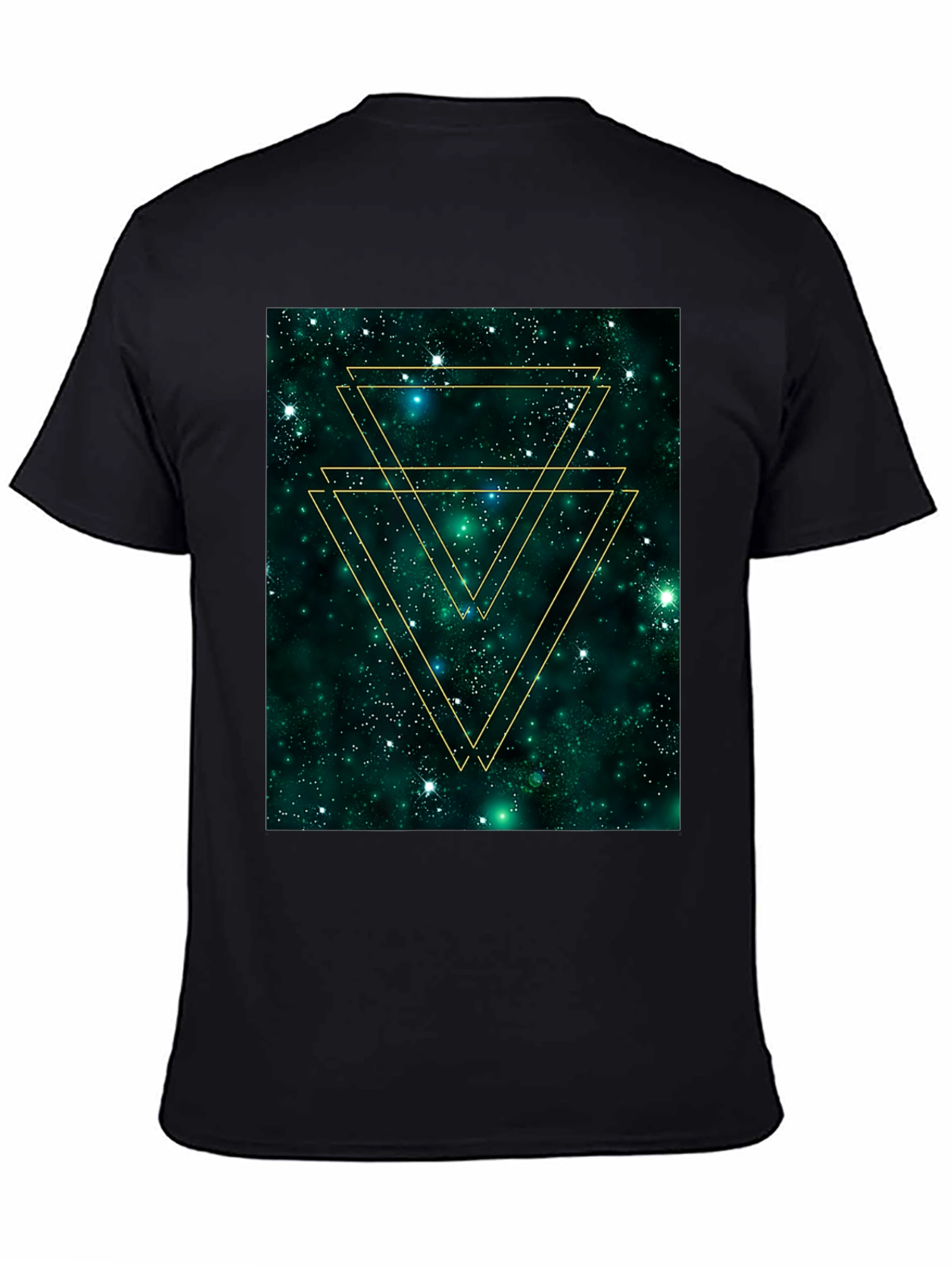 Geometric Galaxy Tee - Trendy Graphic Print Shirt