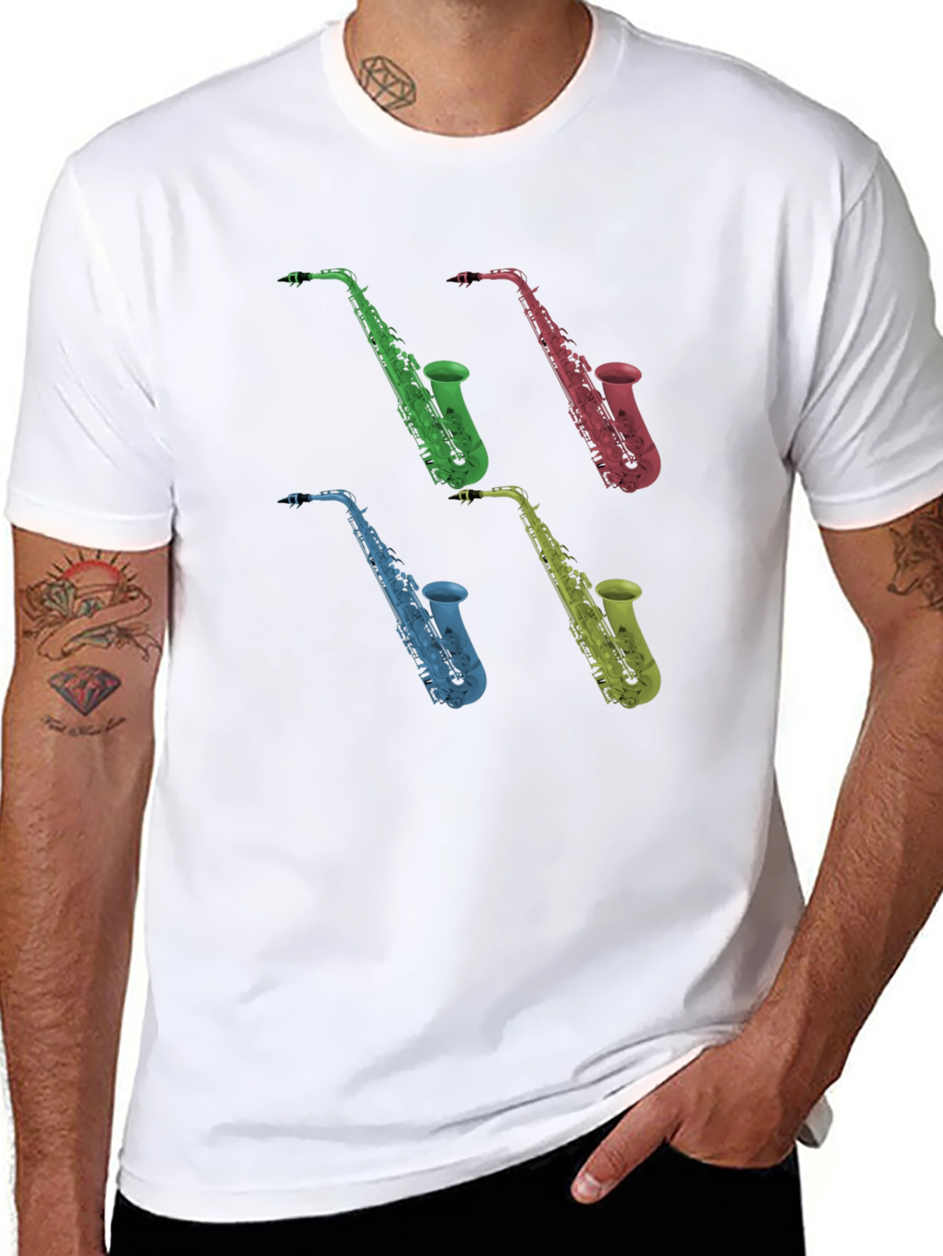 Saxophone Graphic Black T-Shirt