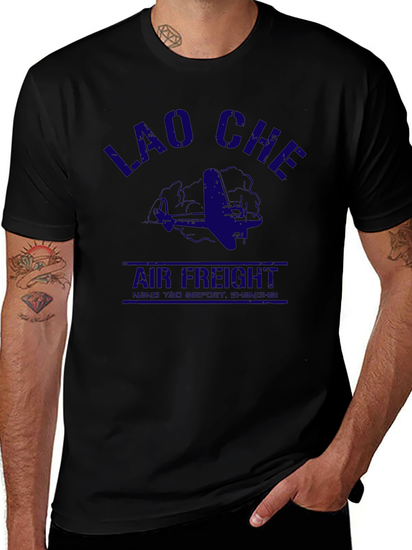 Lao Che Air Freight Graphic Tee - Black