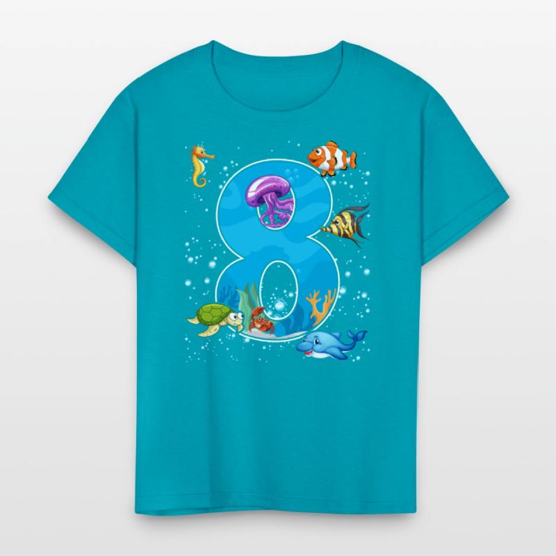 8th birthday Aquarium Fish lover 8 Year Old Sea