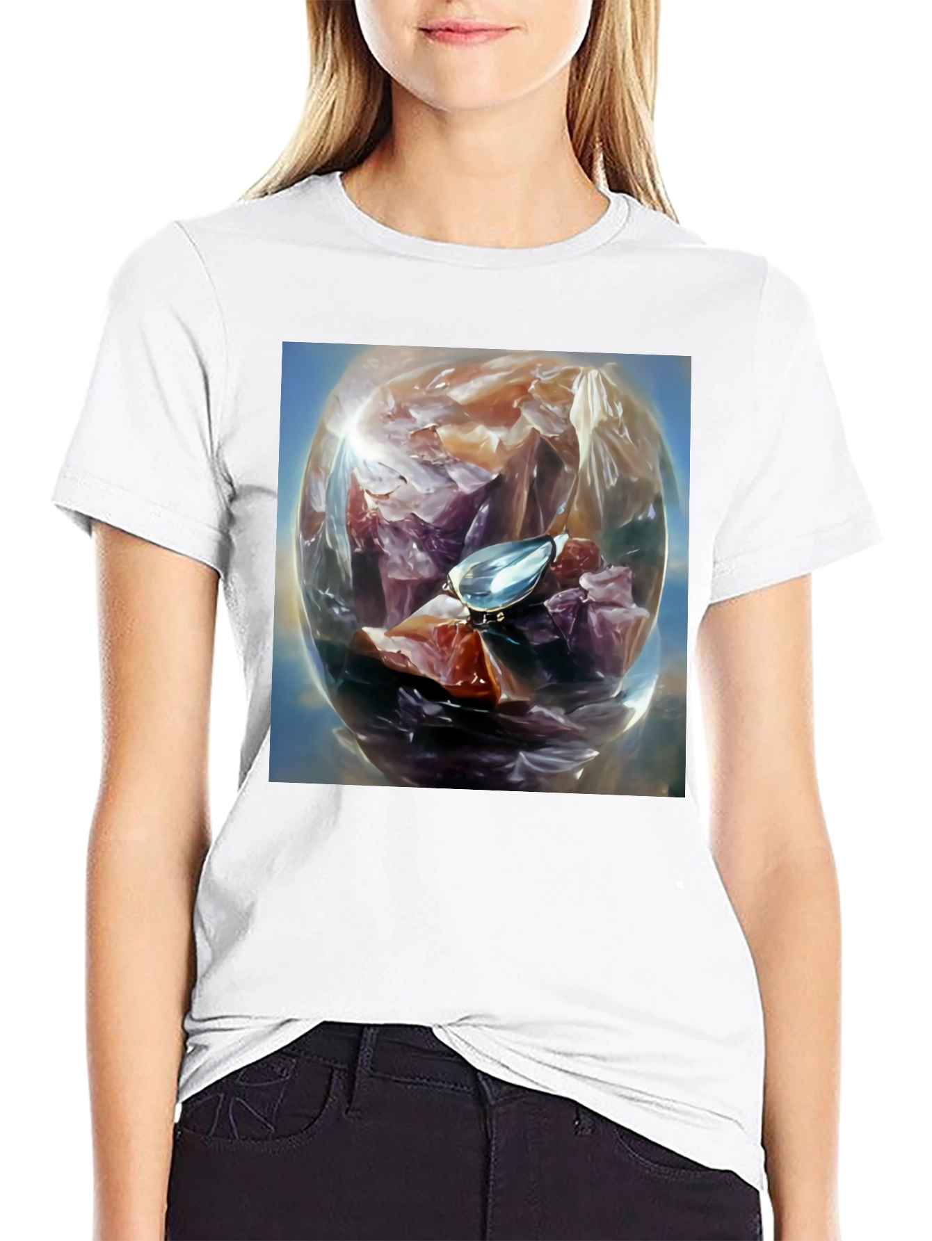 Gemstone Orb Graphic Tee - Unique Design