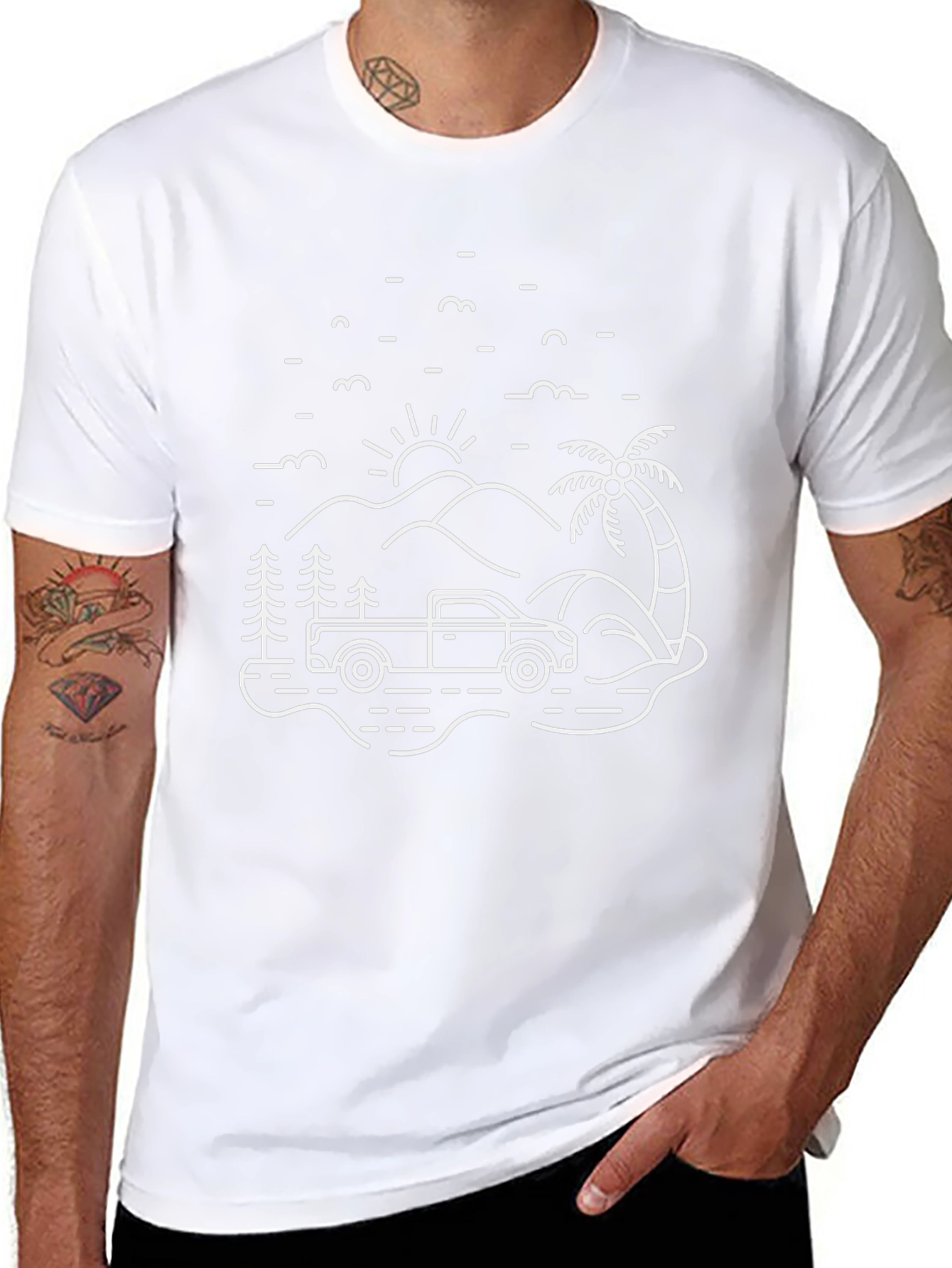 Adventure Truck Graphic Tee - Black Cotton T-Shirt