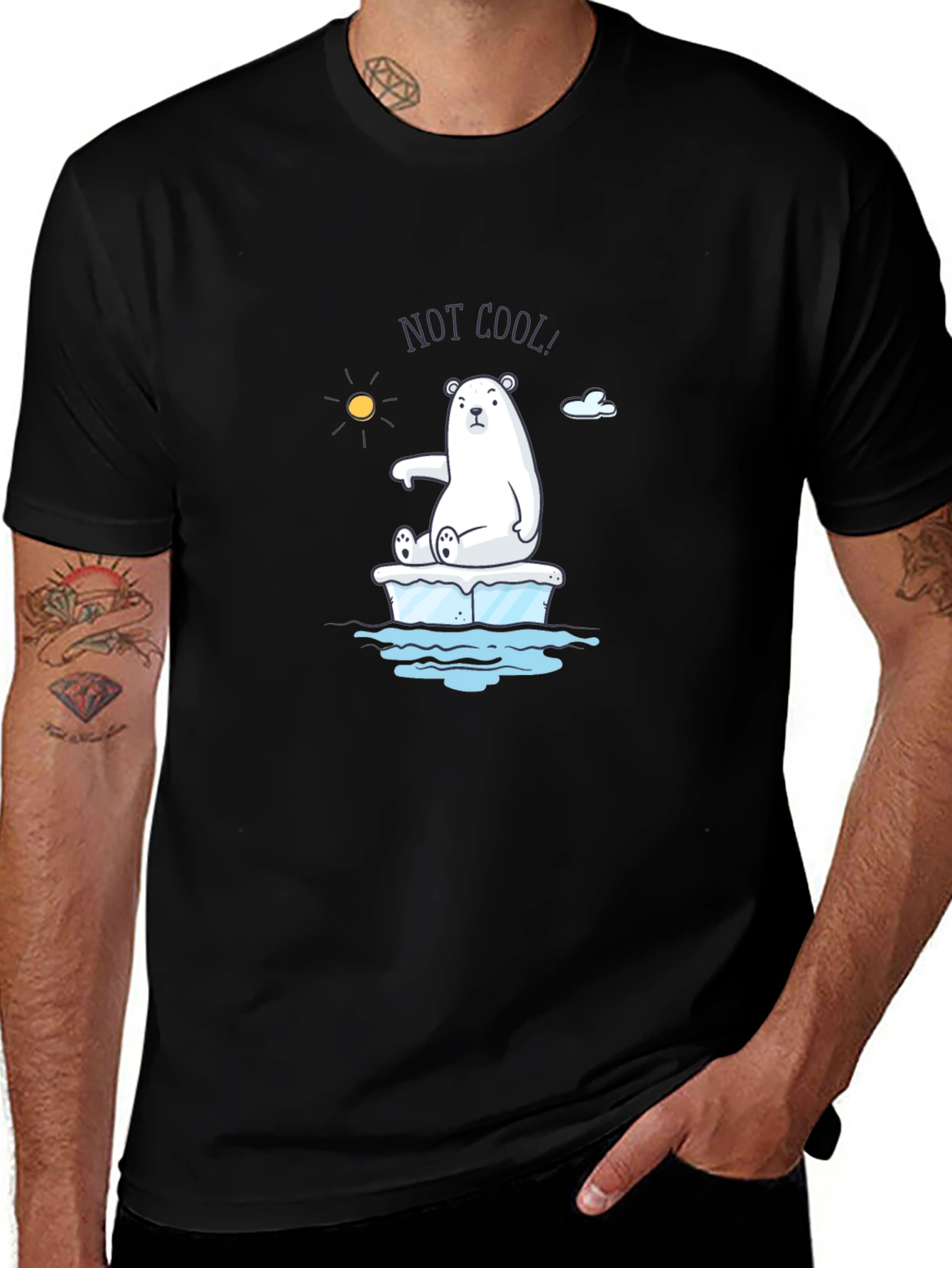 Not Cool Polar Bear Graphic T-Shirt