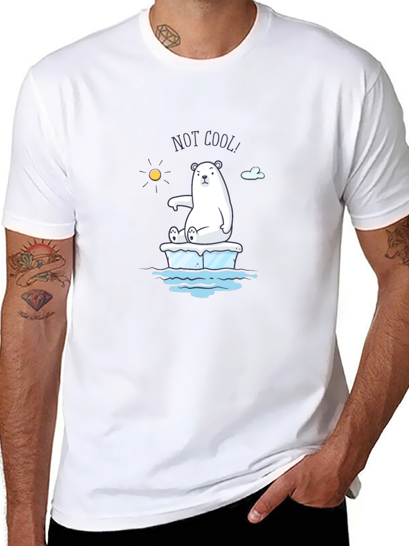 Not Cool Polar Bear Graphic T-Shirt