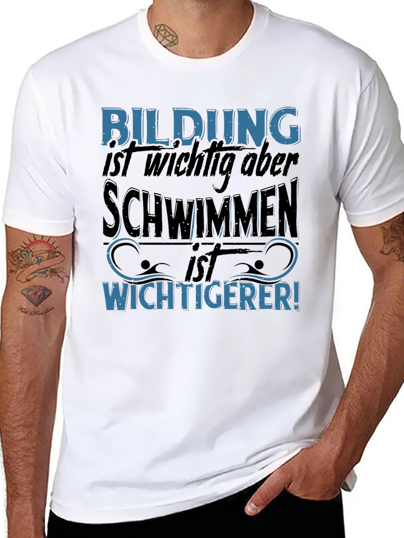 Funny Swimming T-Shirt - Bildung Schwimmen Wichtigerer