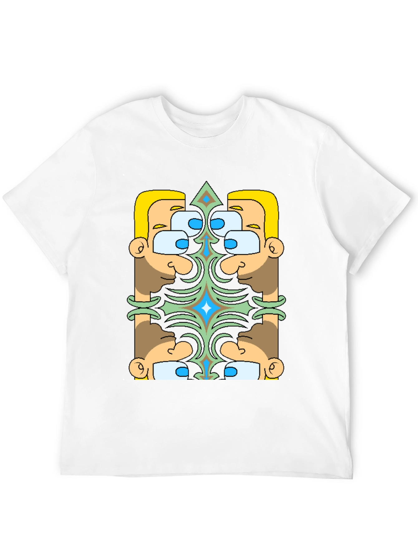 Geometric Character Graphic Tee - Black