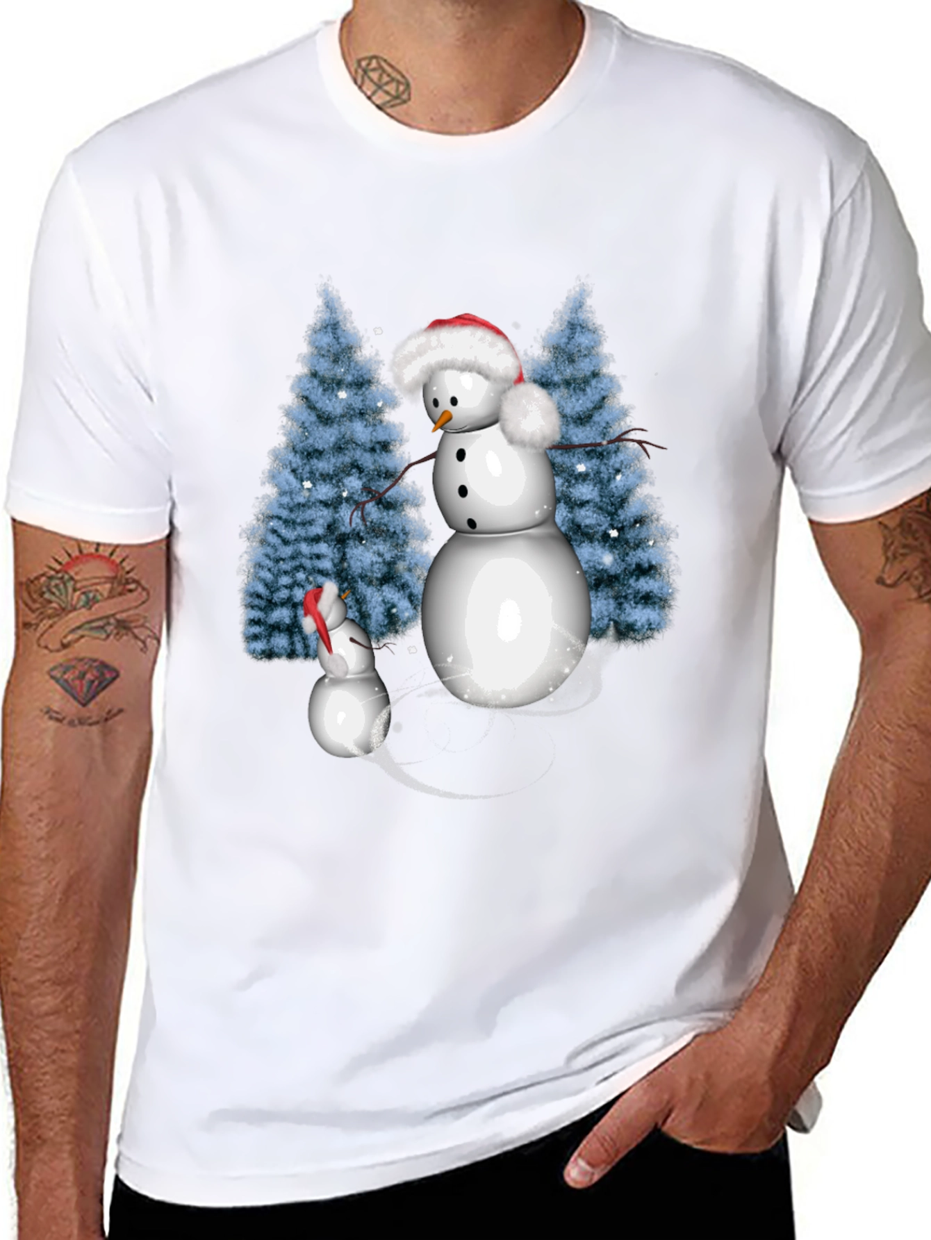Snowman Family Christmas T-Shirt