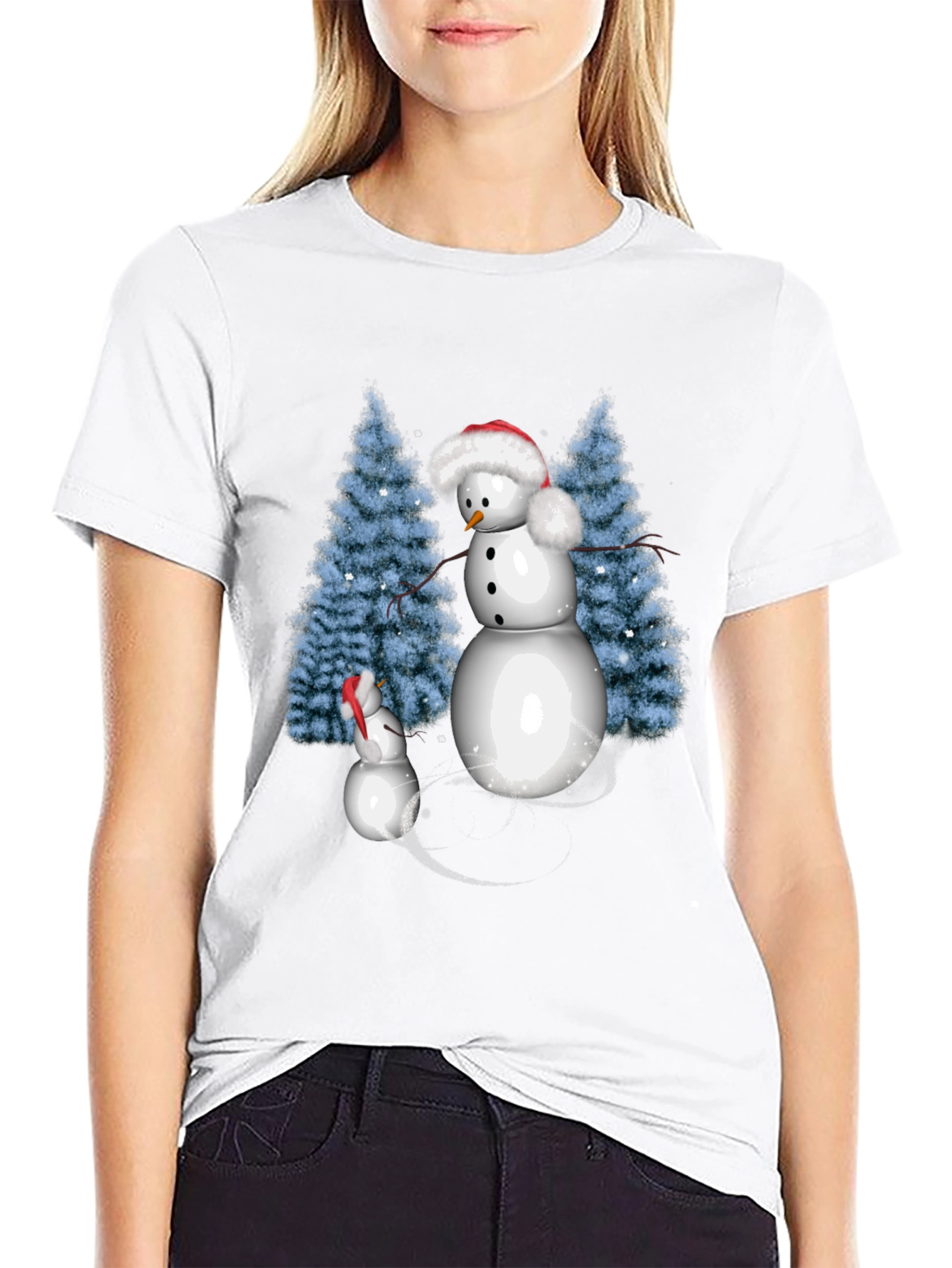 Snowman Family Christmas T-Shirt