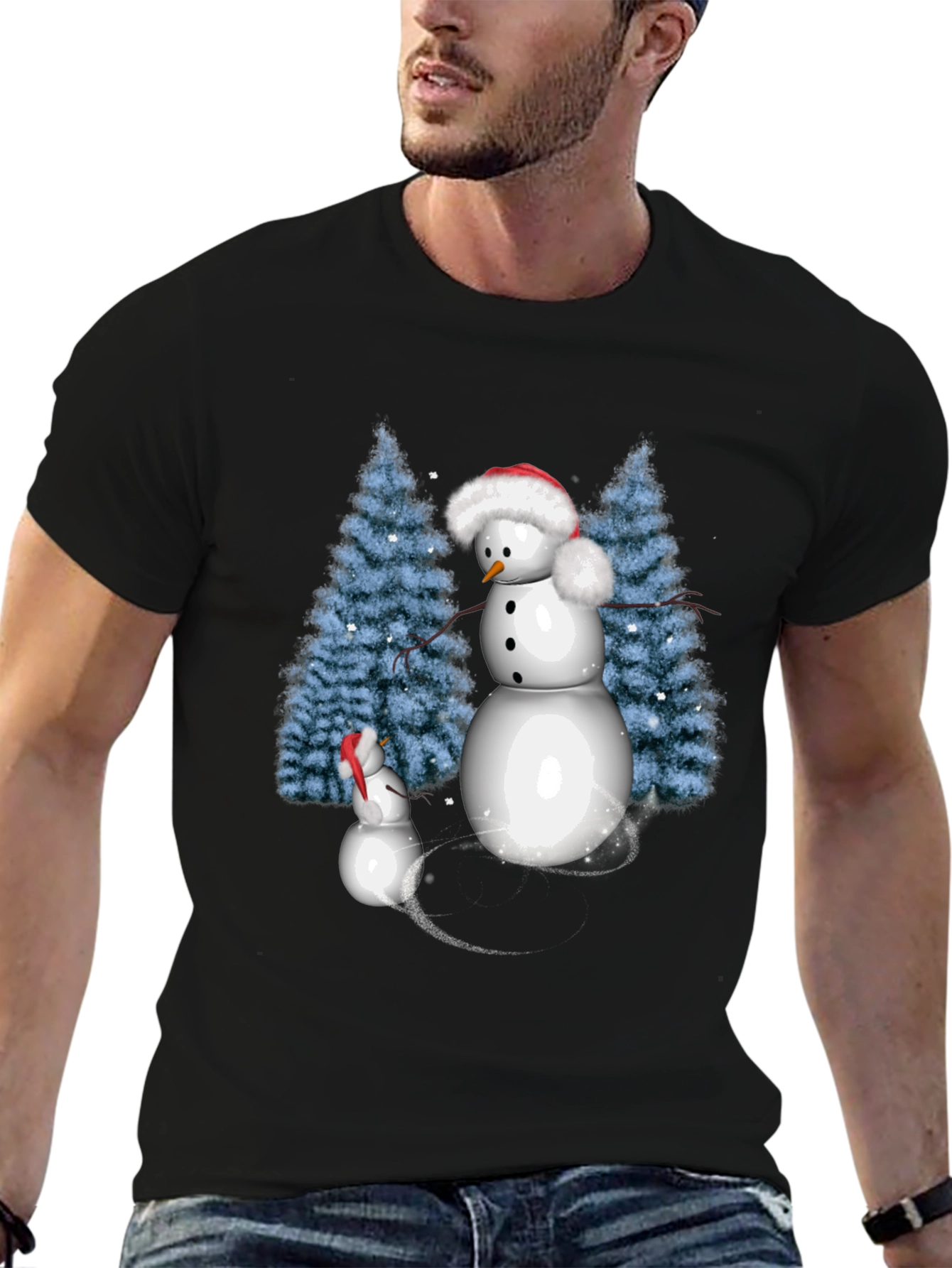 Snowman Family Christmas T-Shirt