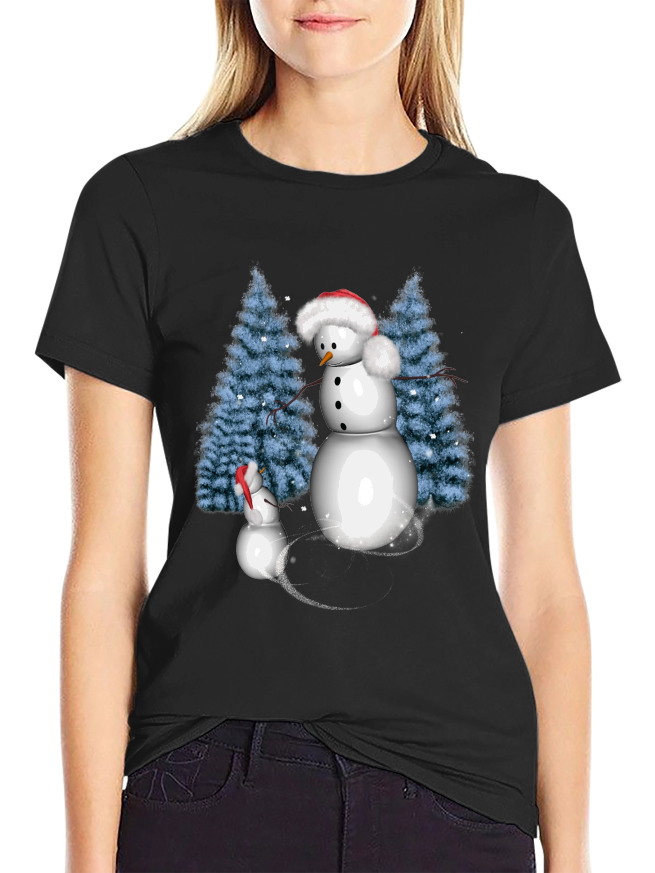 Snowman Family Christmas T-Shirt