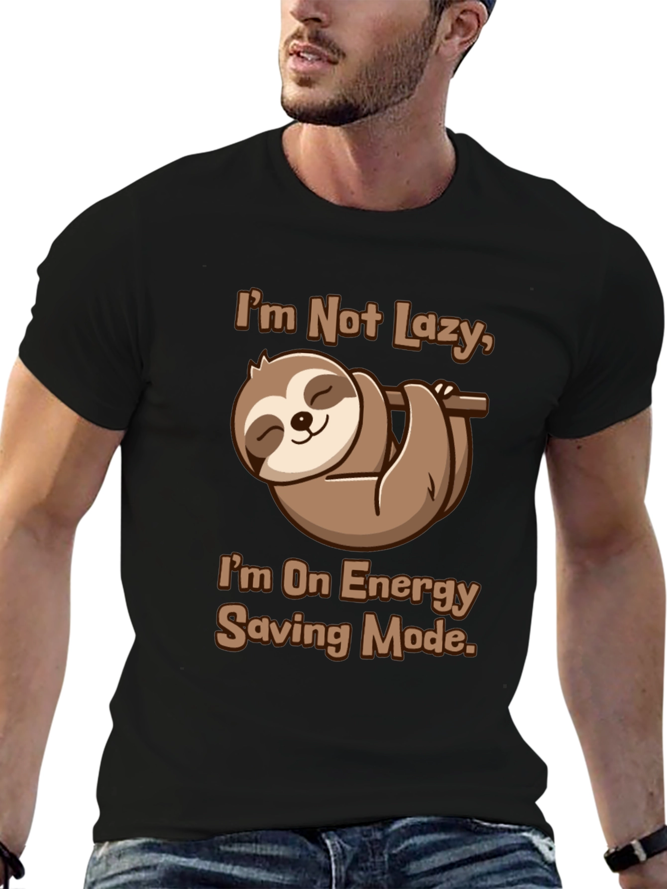 Funny Sloth Energy Saving Mode Graphic Tee