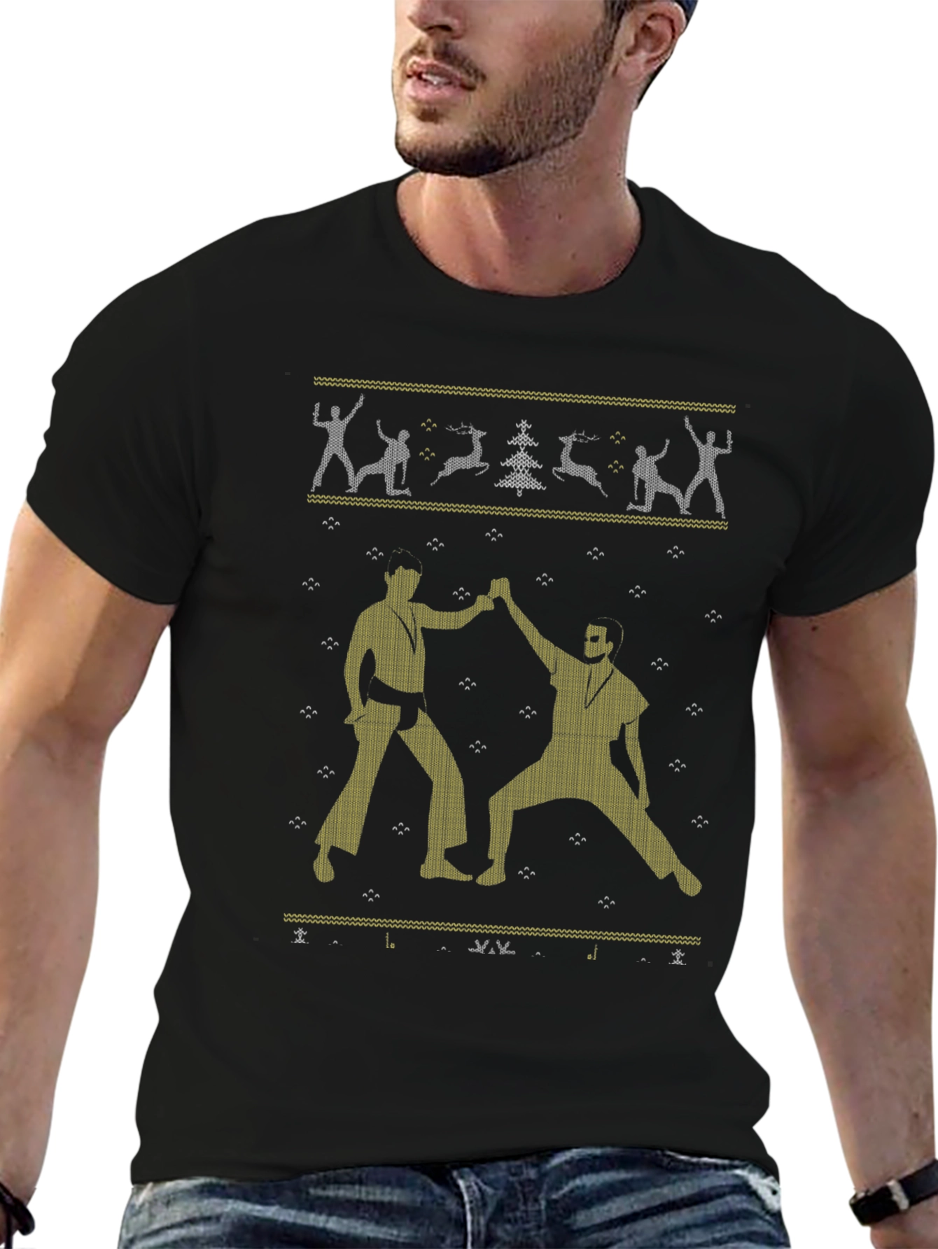 Funny Ugly Christmas Sweater T-Shirt Dance Film Tee