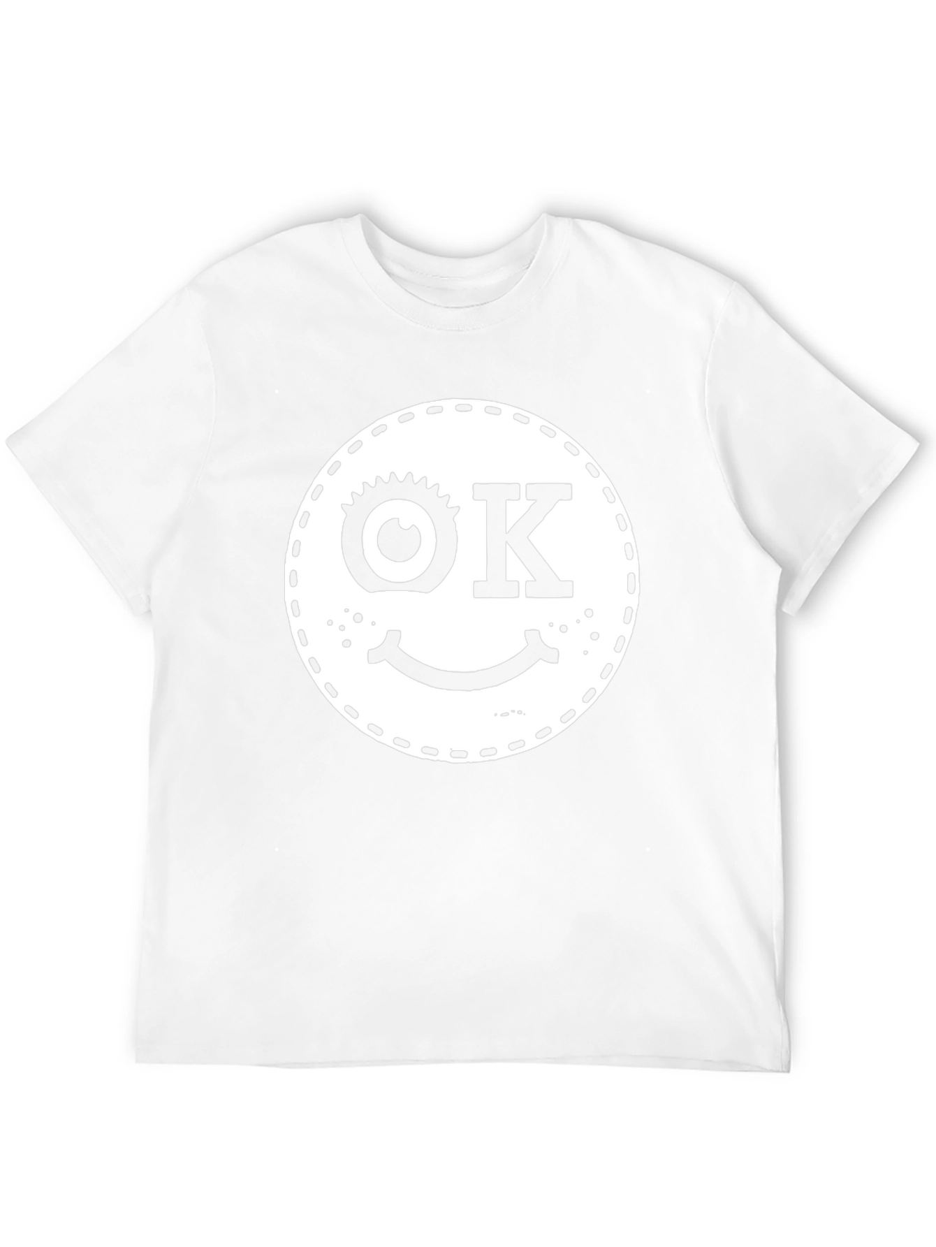 Funny OK Smiley Face Graphic Black T-Shirt