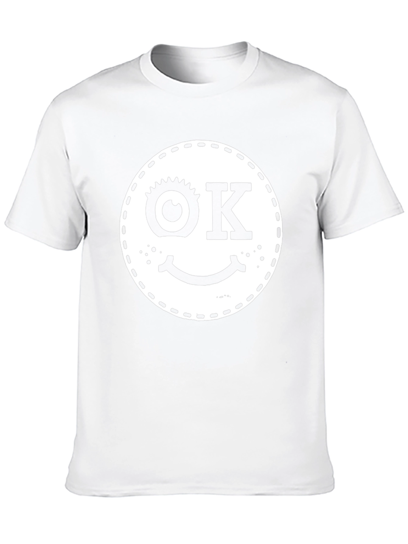 Funny OK Smiley Face Graphic Black T-Shirt