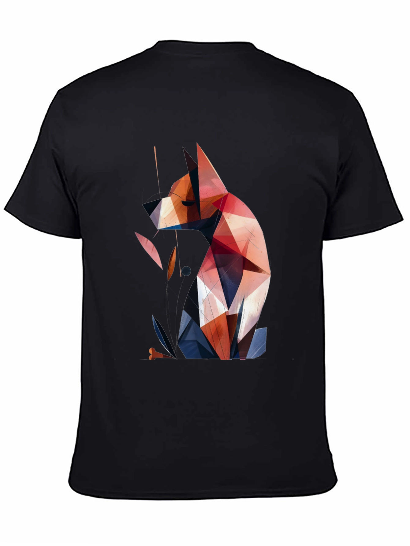 Geometric Dog Graphic Tee - Modern Art Style Shirt