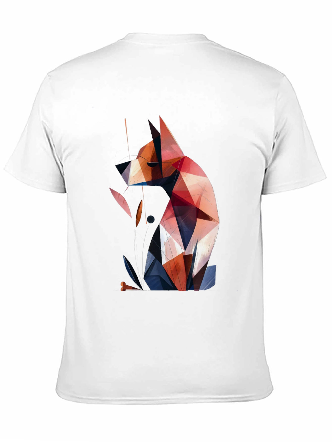 Geometric Dog Graphic Tee - Modern Art Style Shirt