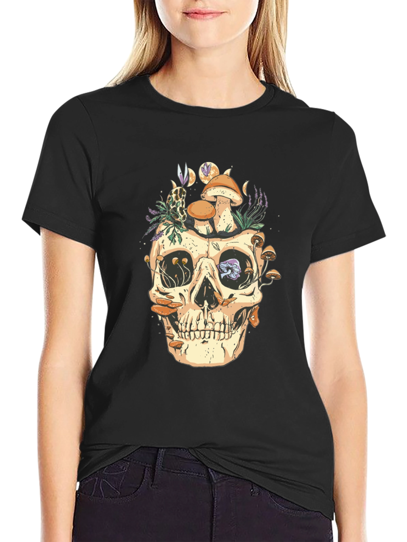Skull & Mushrooms Graphic Tee