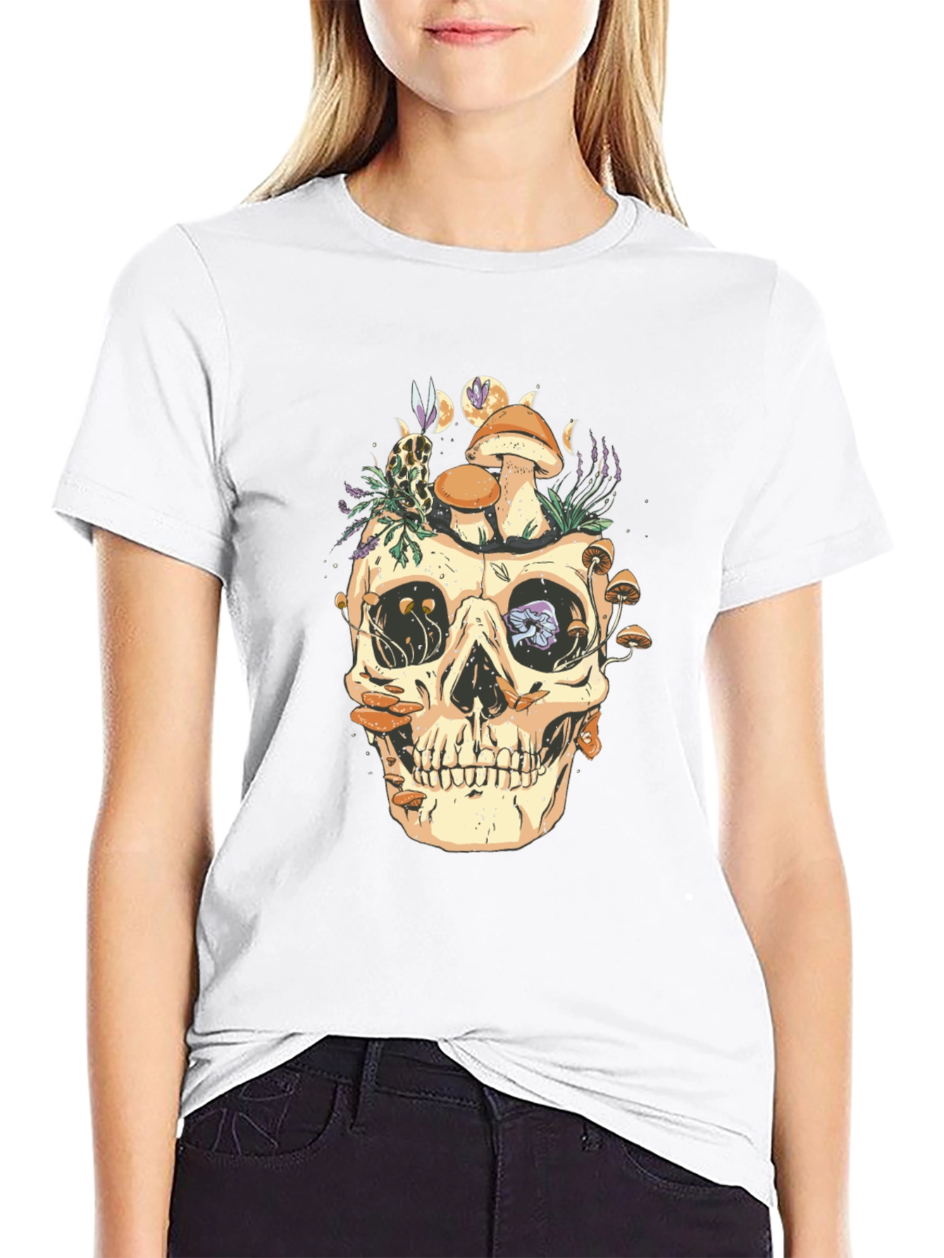Skull & Mushrooms Graphic Tee