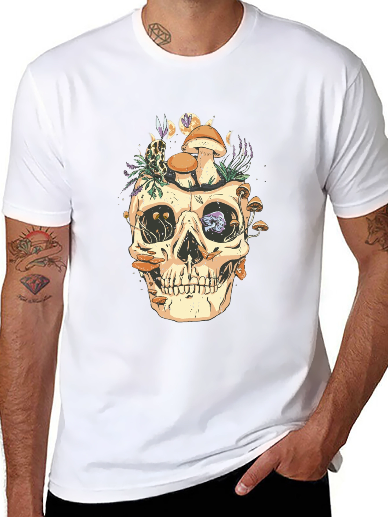Skull & Mushrooms Graphic Tee