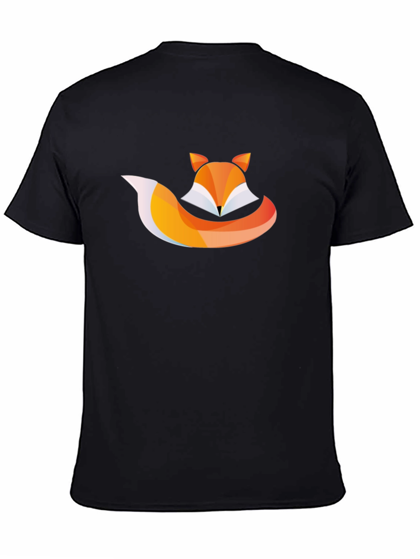 Geometric Fox Graphic Black Tee