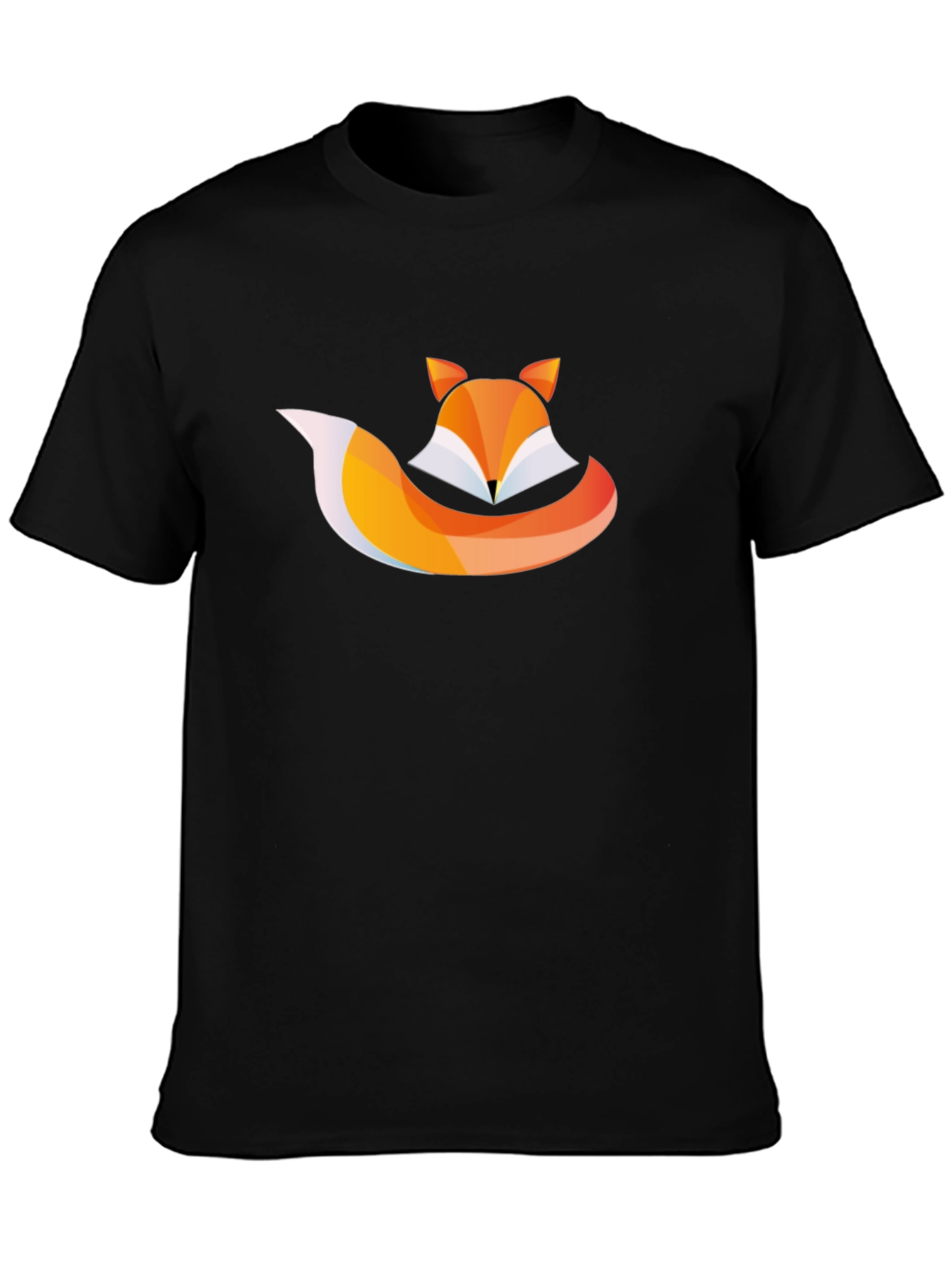 Geometric Fox Graphic Black Tee