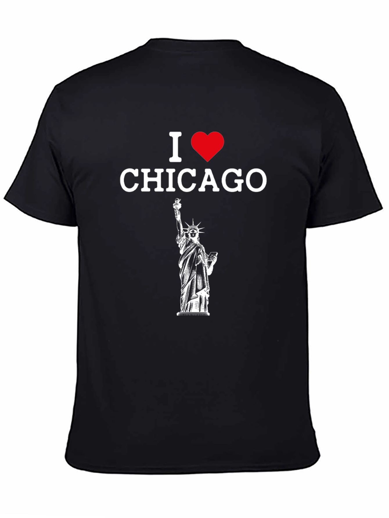 I Heart Chicago Statue Liberty Graphic T-Shirt