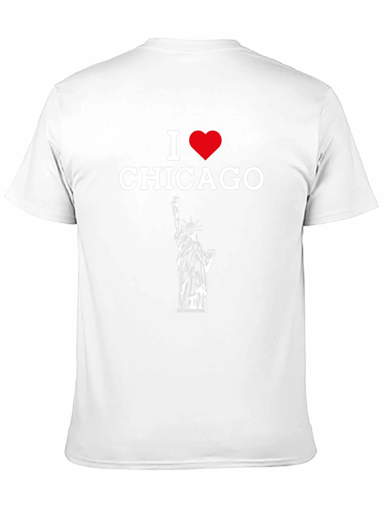 I Heart Chicago Statue Liberty Graphic T-Shirt