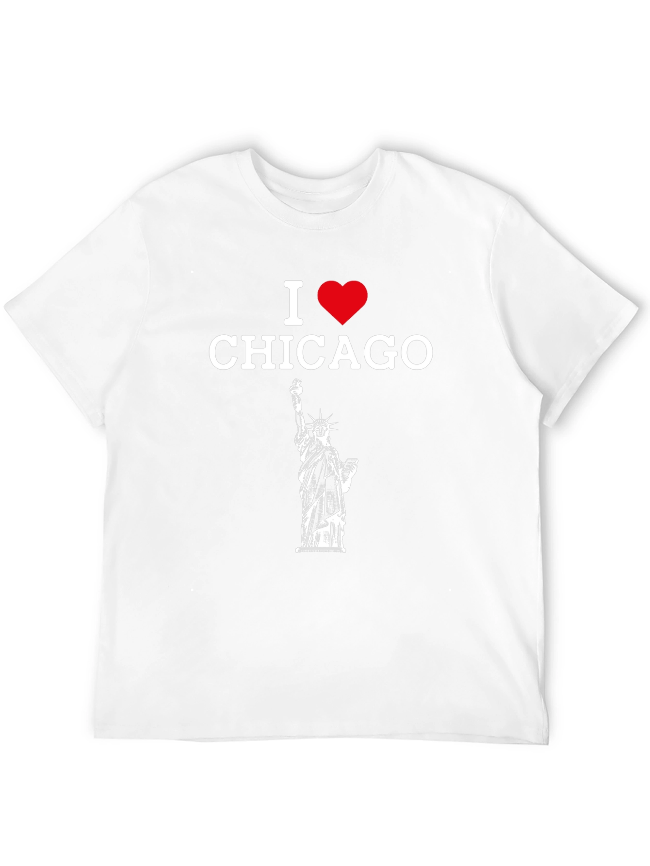 I Heart Chicago Statue Liberty Graphic T-Shirt