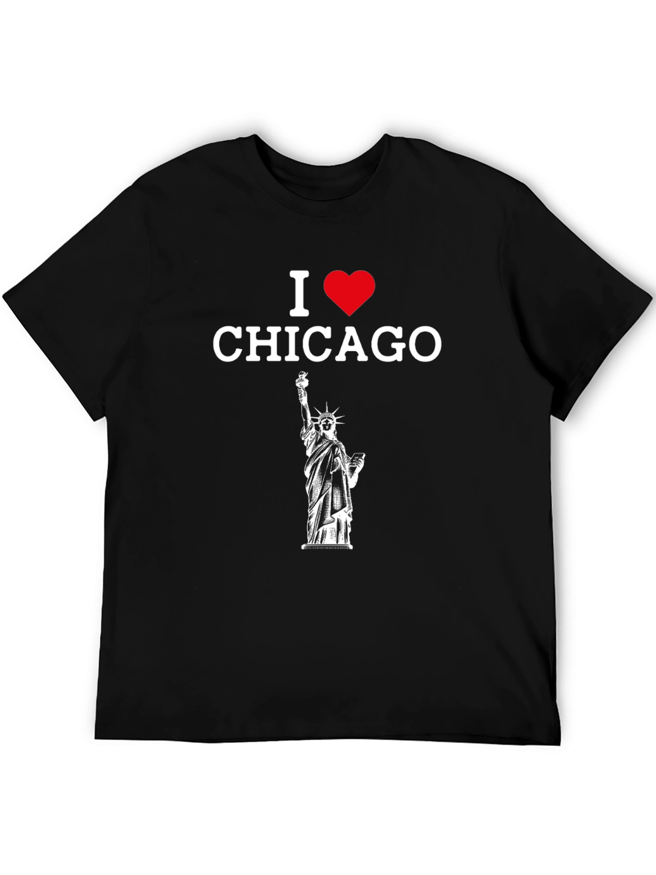 I Heart Chicago Statue Liberty Graphic T-Shirt