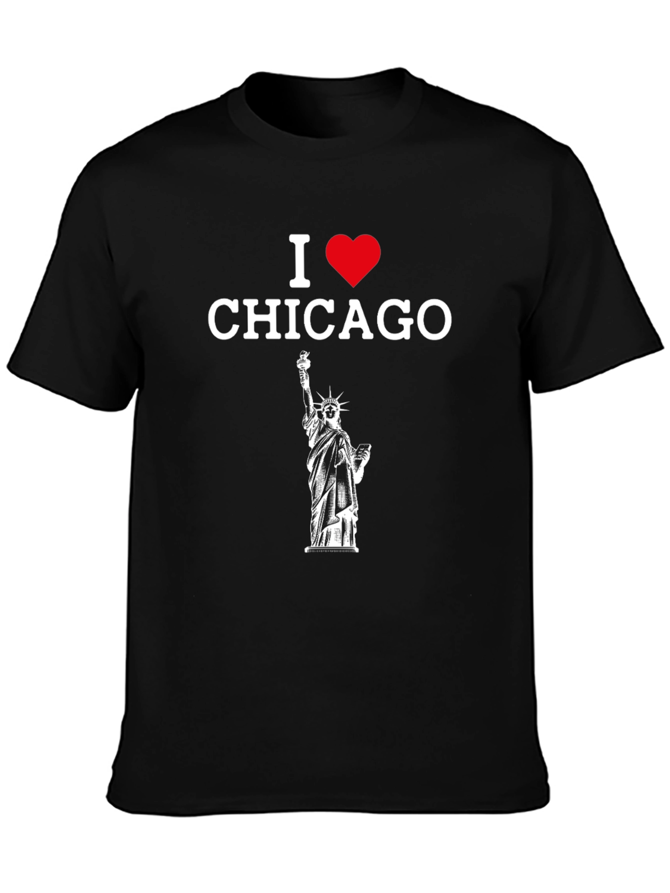 I Heart Chicago Statue Liberty Graphic T-Shirt
