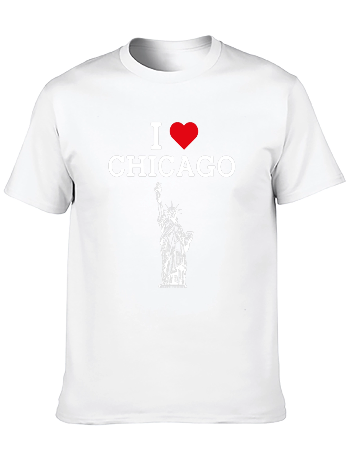 I Heart Chicago Statue Liberty Graphic T-Shirt