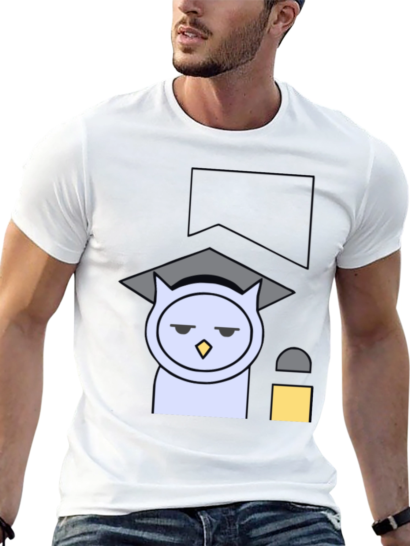 Funny Owl Graduation T-Shirt - Black Cotton Tee