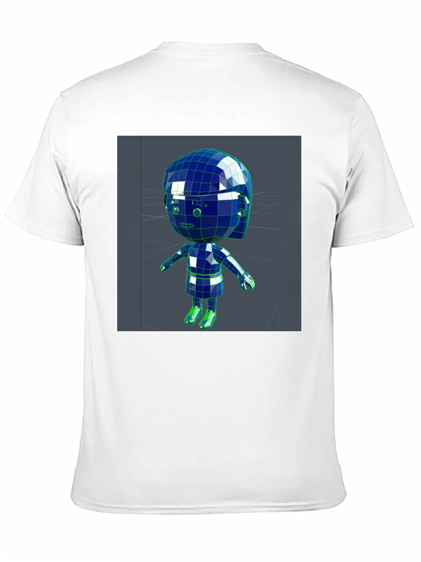 3D Cartoon Character Black T-Shirt