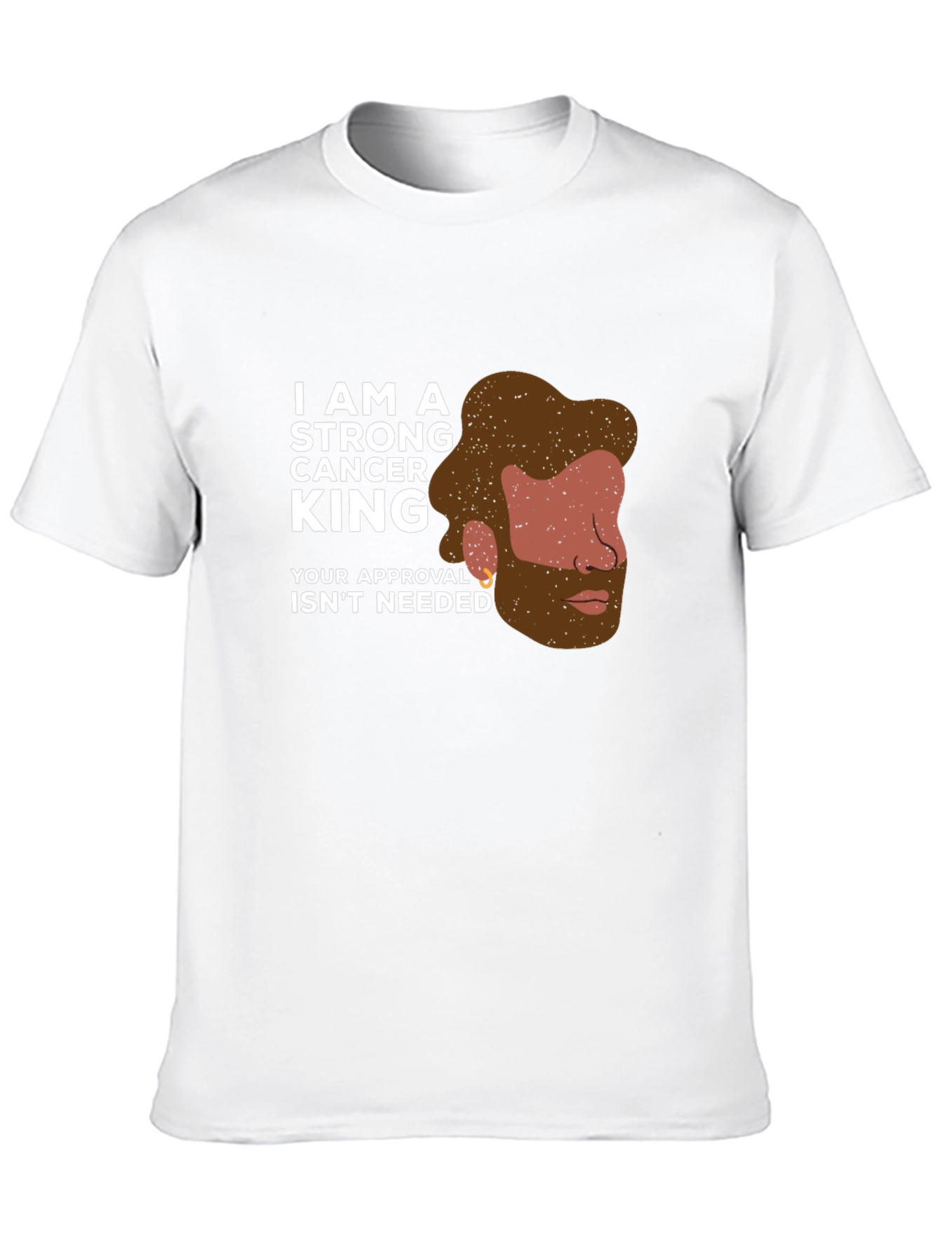 Strong Cancer King Black Graphic T-Shirt