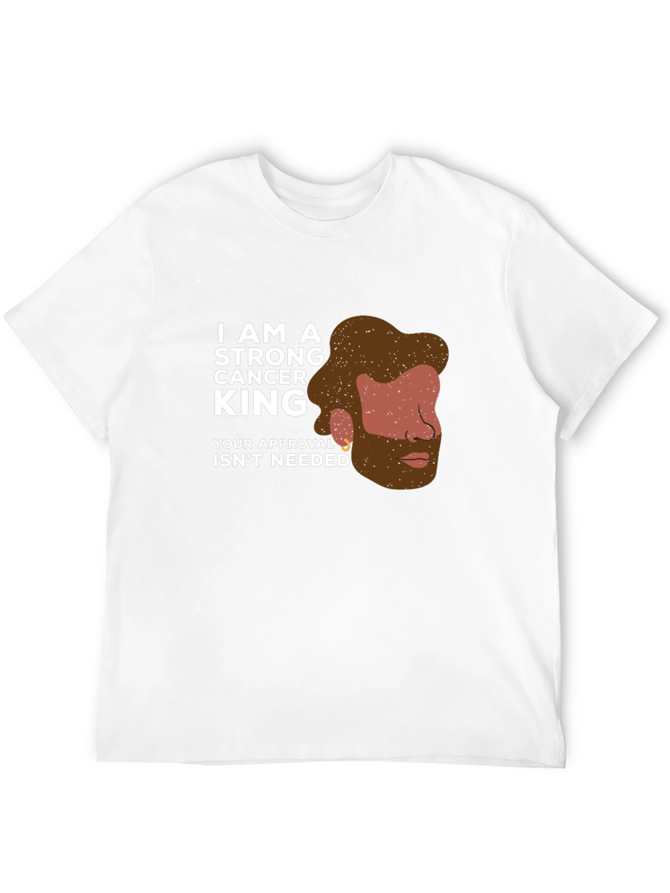Strong Cancer King Black Graphic T-Shirt