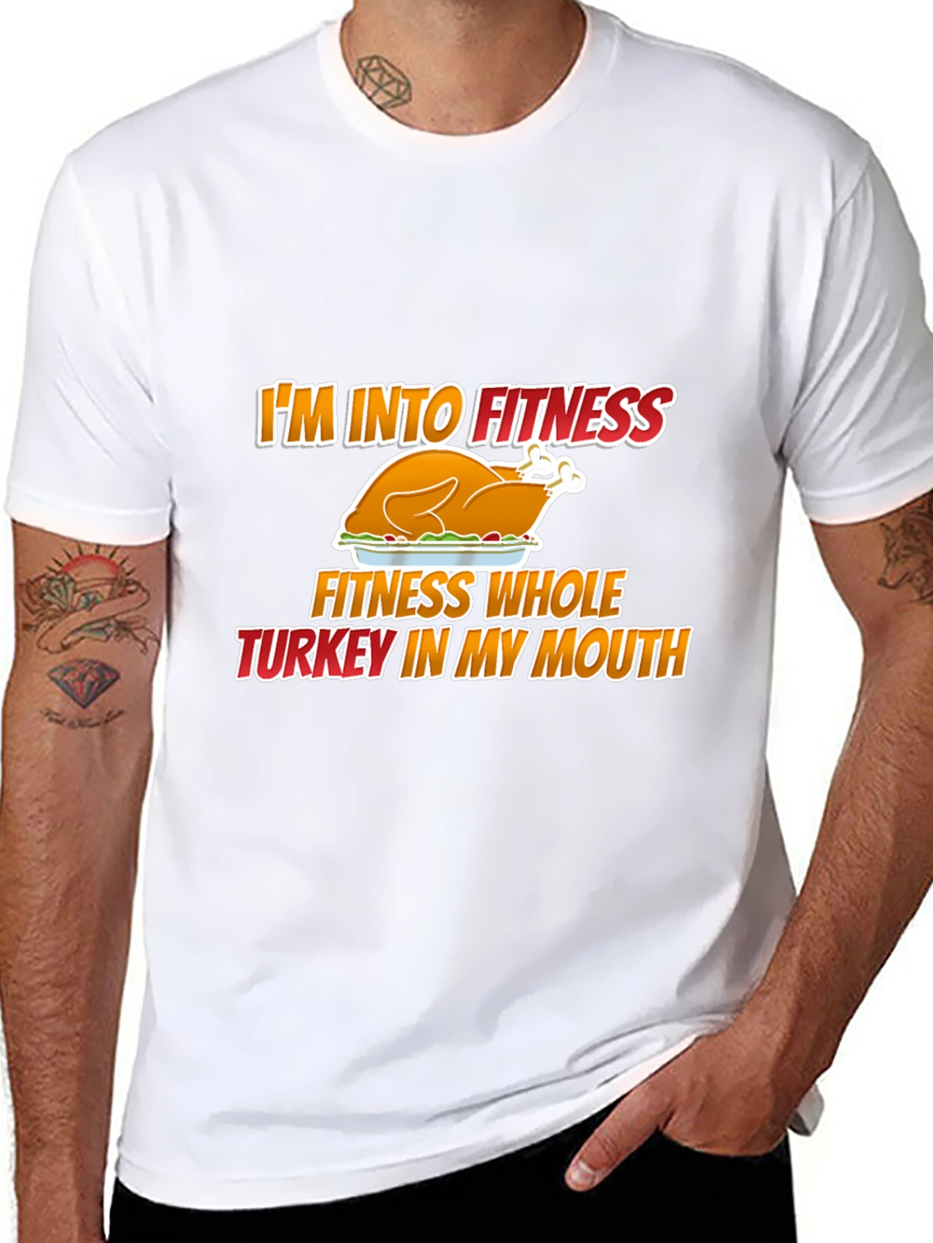 Funny Thanksgiving Turkey Fitness T-Shirt