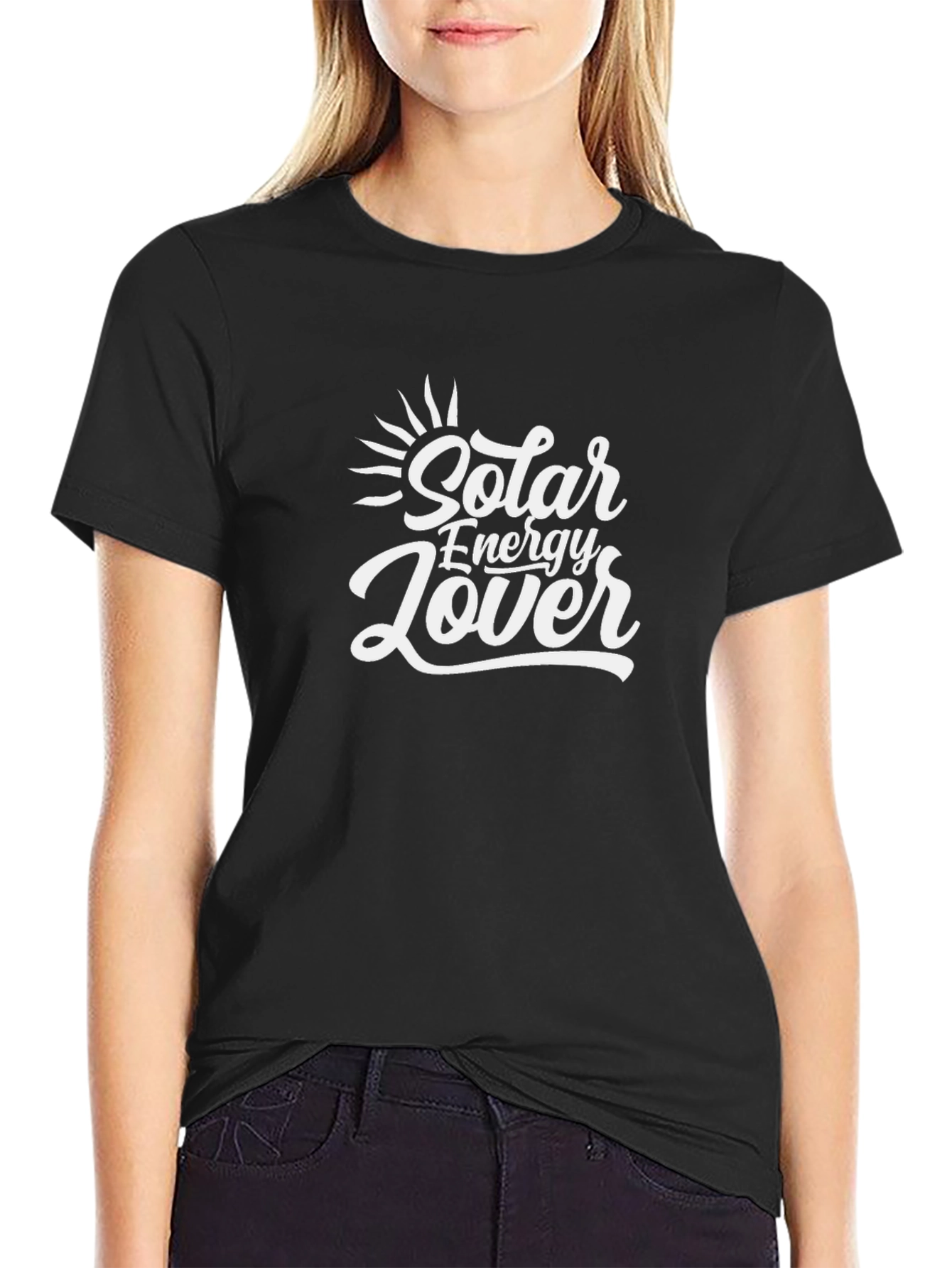 Solar Energy Lover Black Graphic Tee