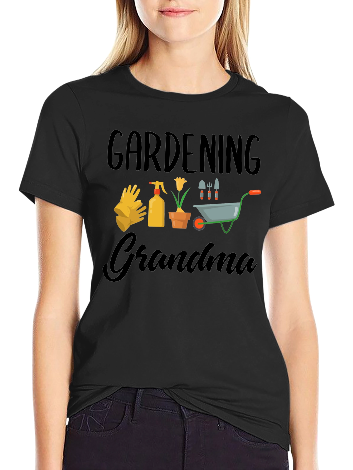 Gardening Grandma T-Shirt - Black