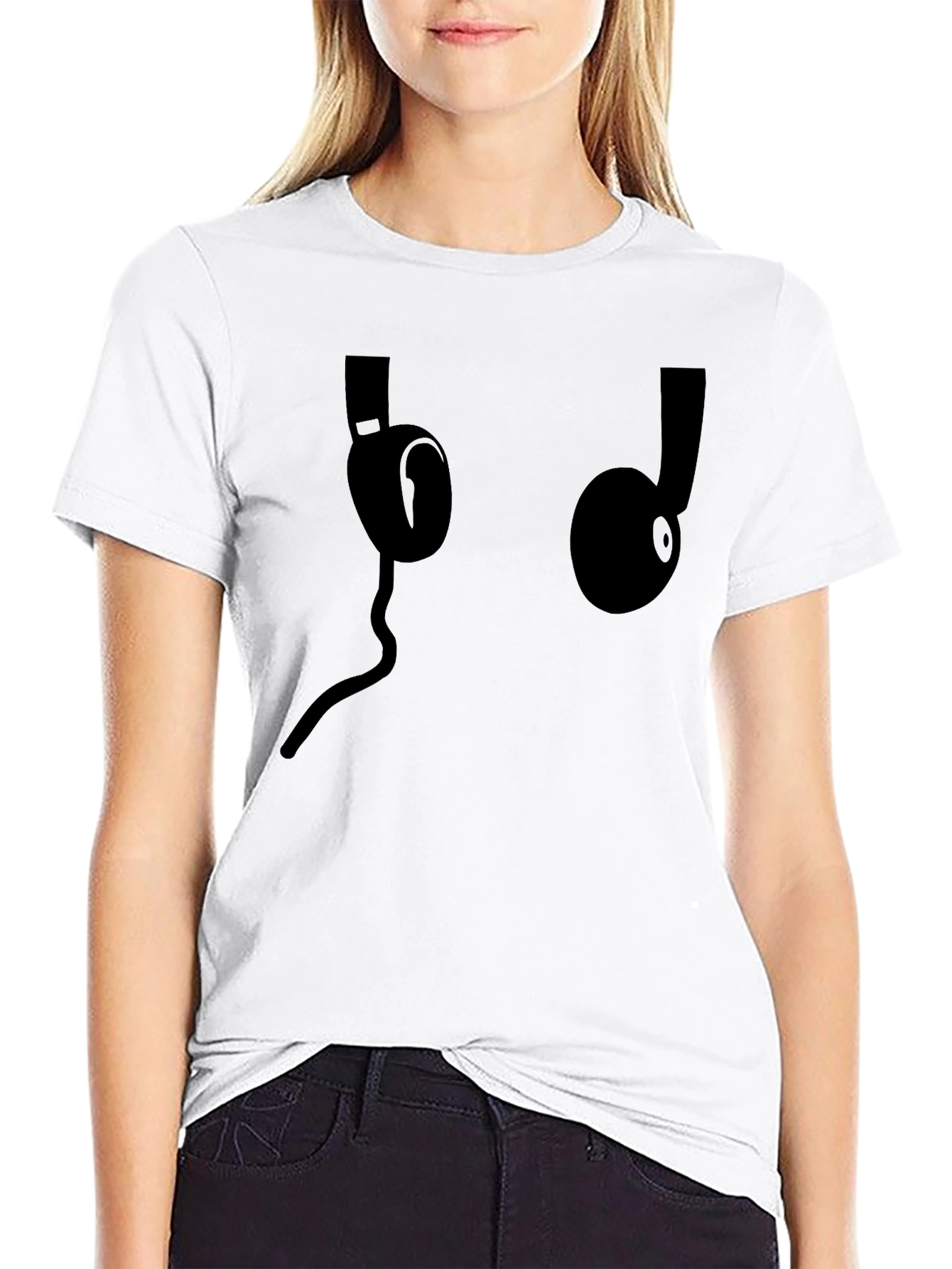 Headphone Graphic Black T-Shirt - Music Lover Tee