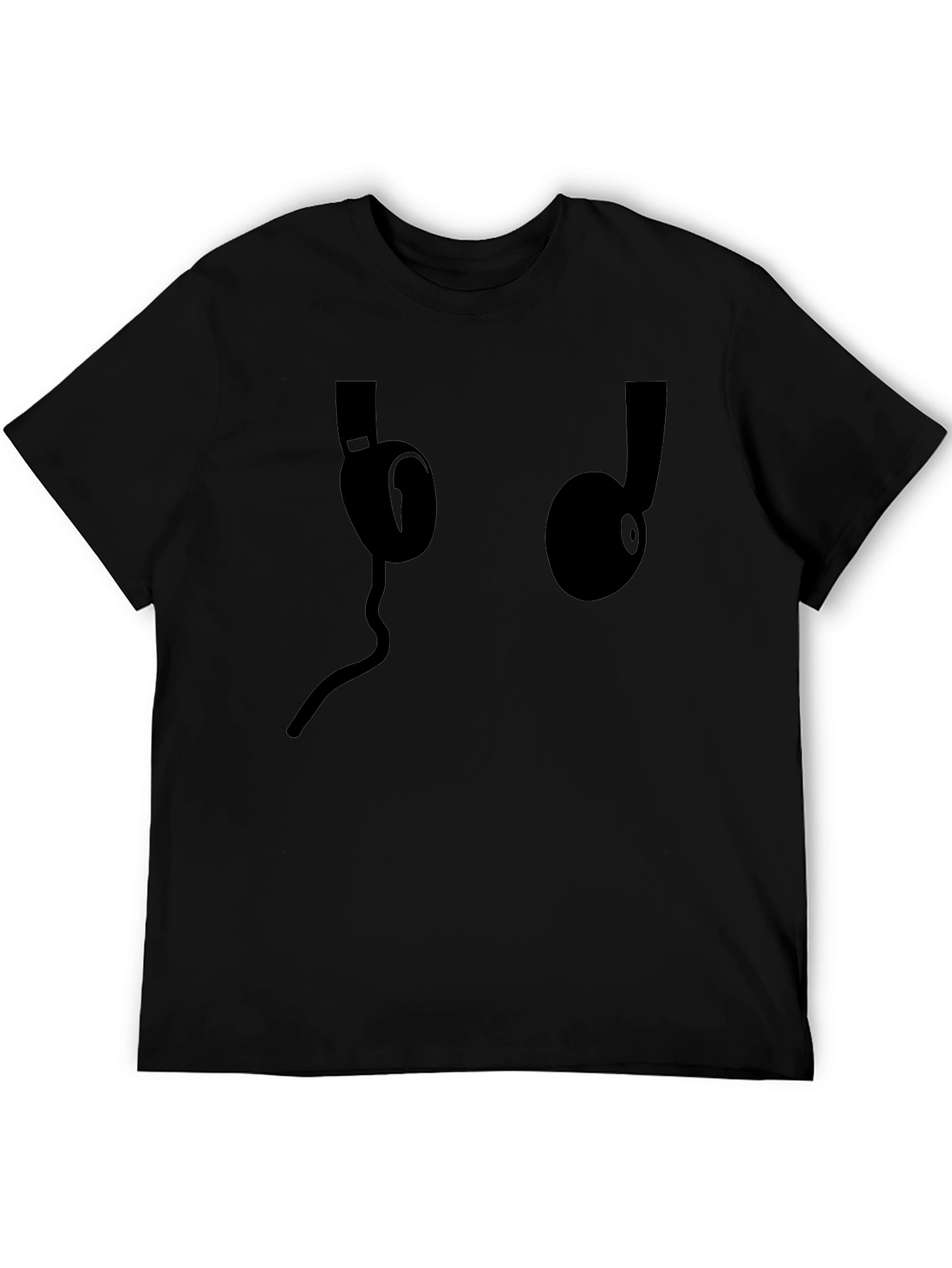 Headphone Graphic Black T-Shirt - Music Lover Tee