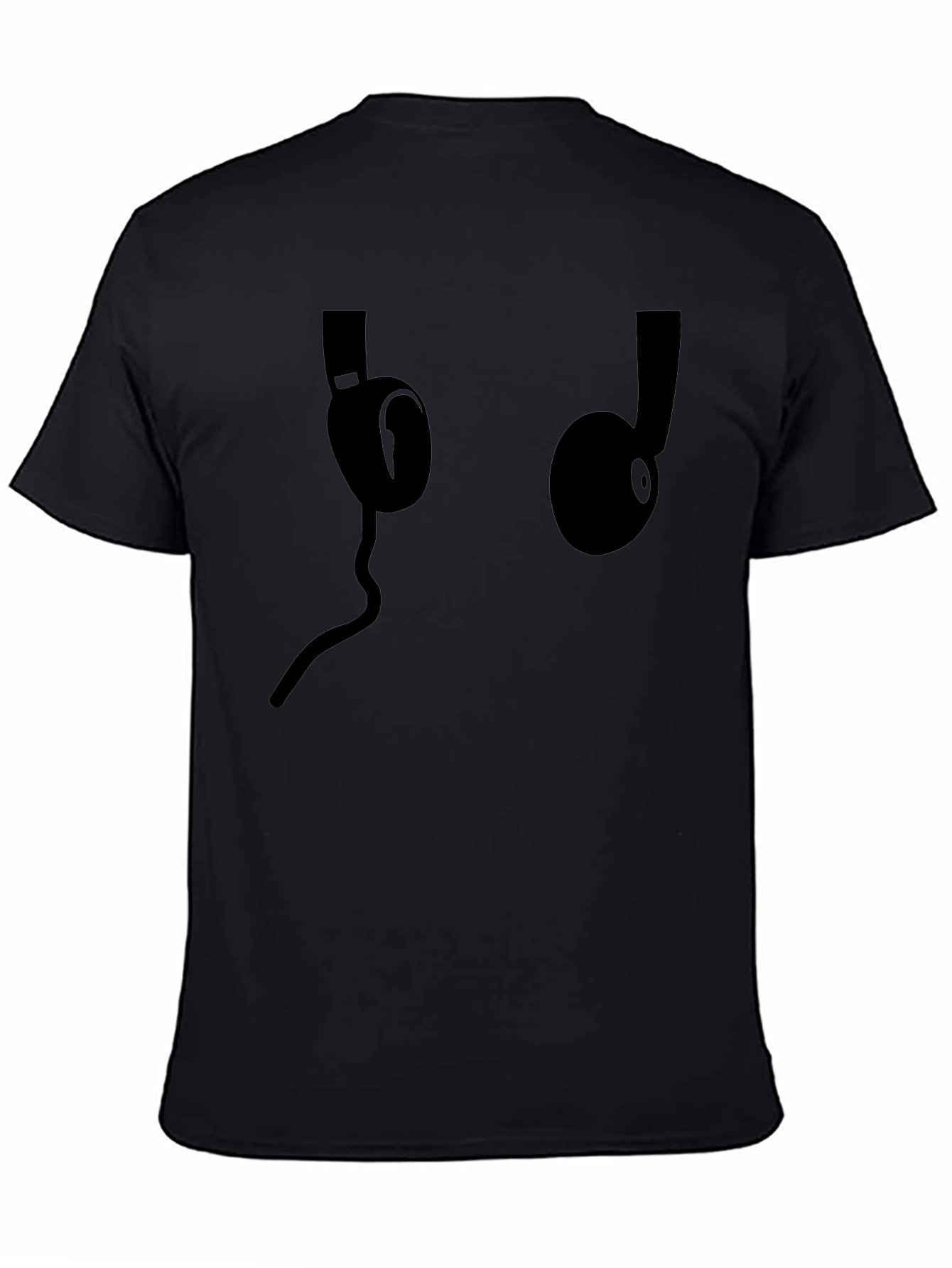 Headphone Graphic Black T-Shirt - Music Lover Tee