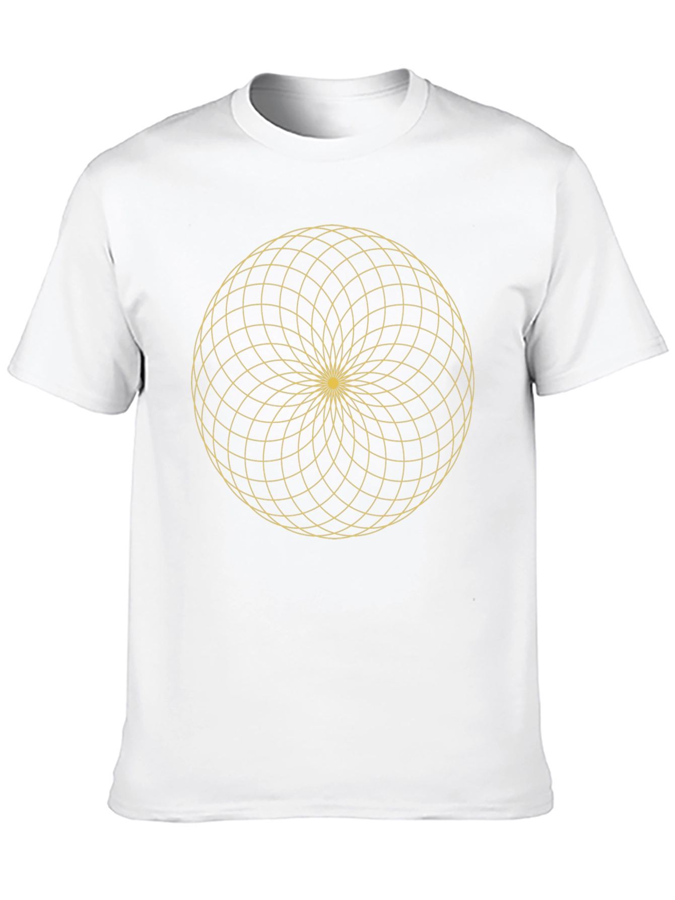 Geometric Gold Pattern Black T-Shirt